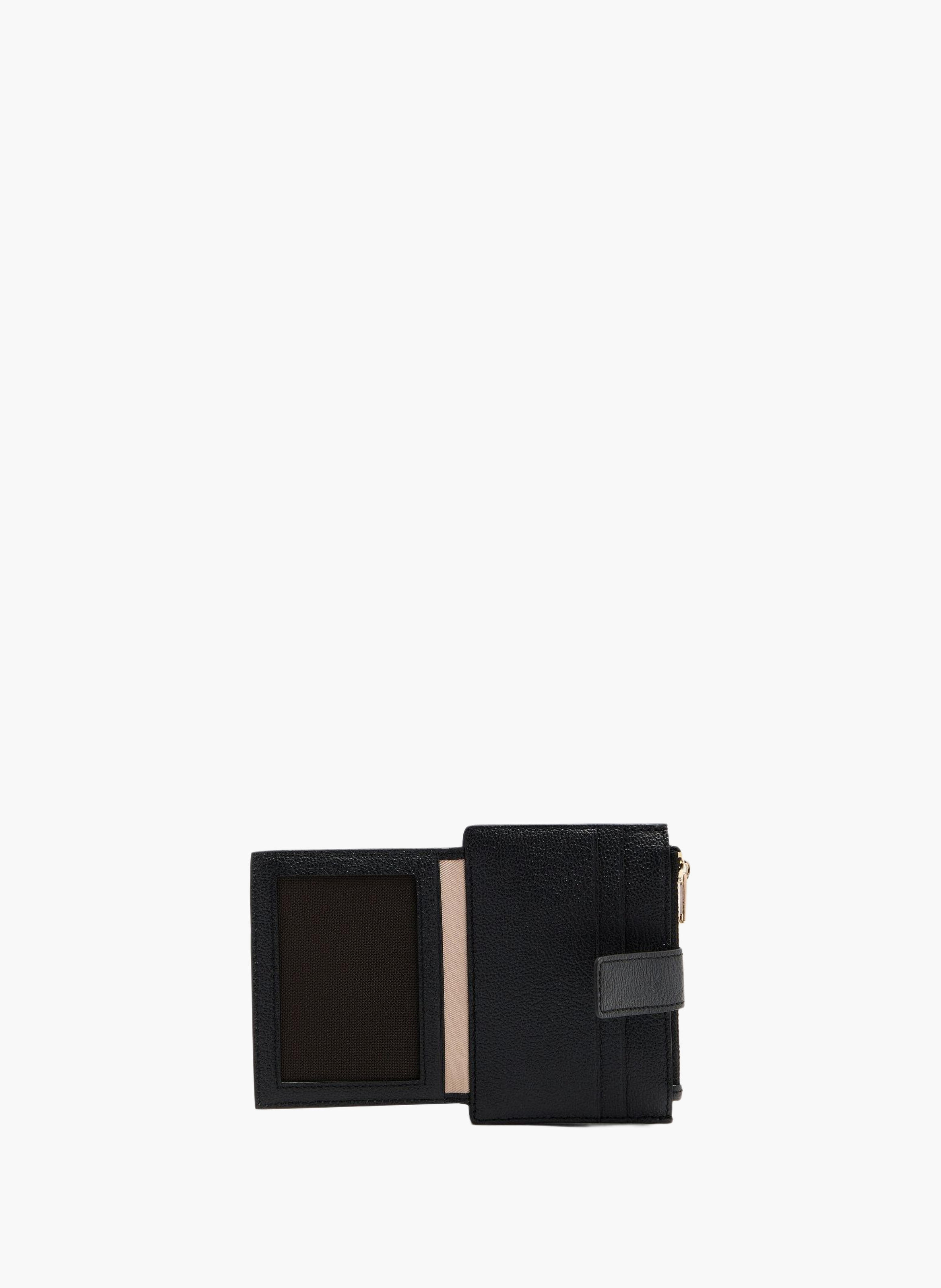 Portefeuille femme avec porte-monnaie zippé PIQUADRO Noir