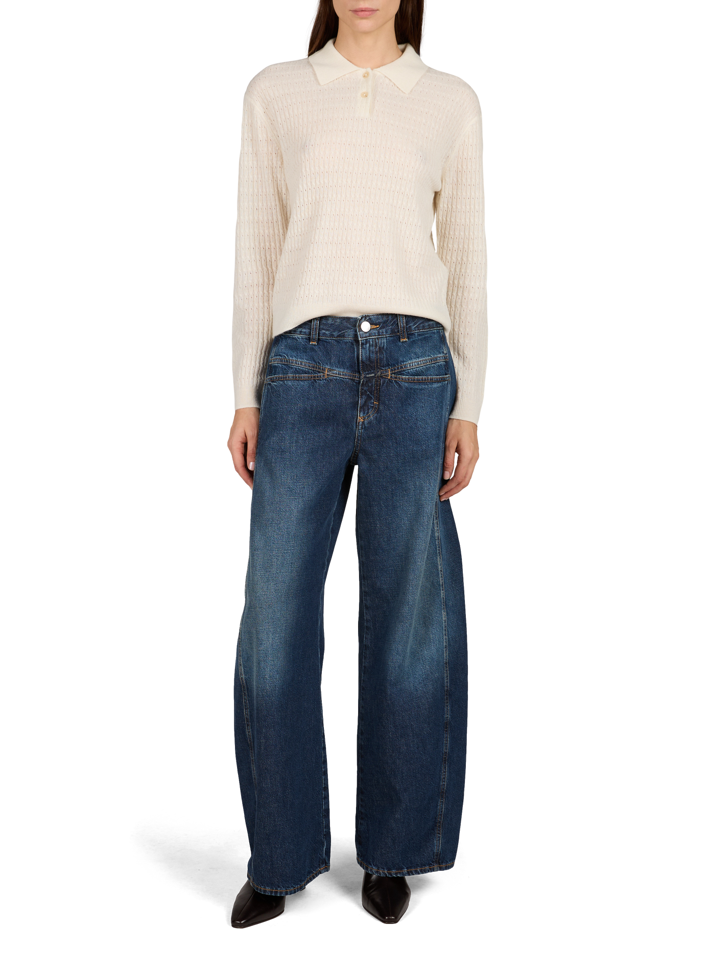 Wide-leg Tori-X jeans in cotton denim. CLOSED Blue