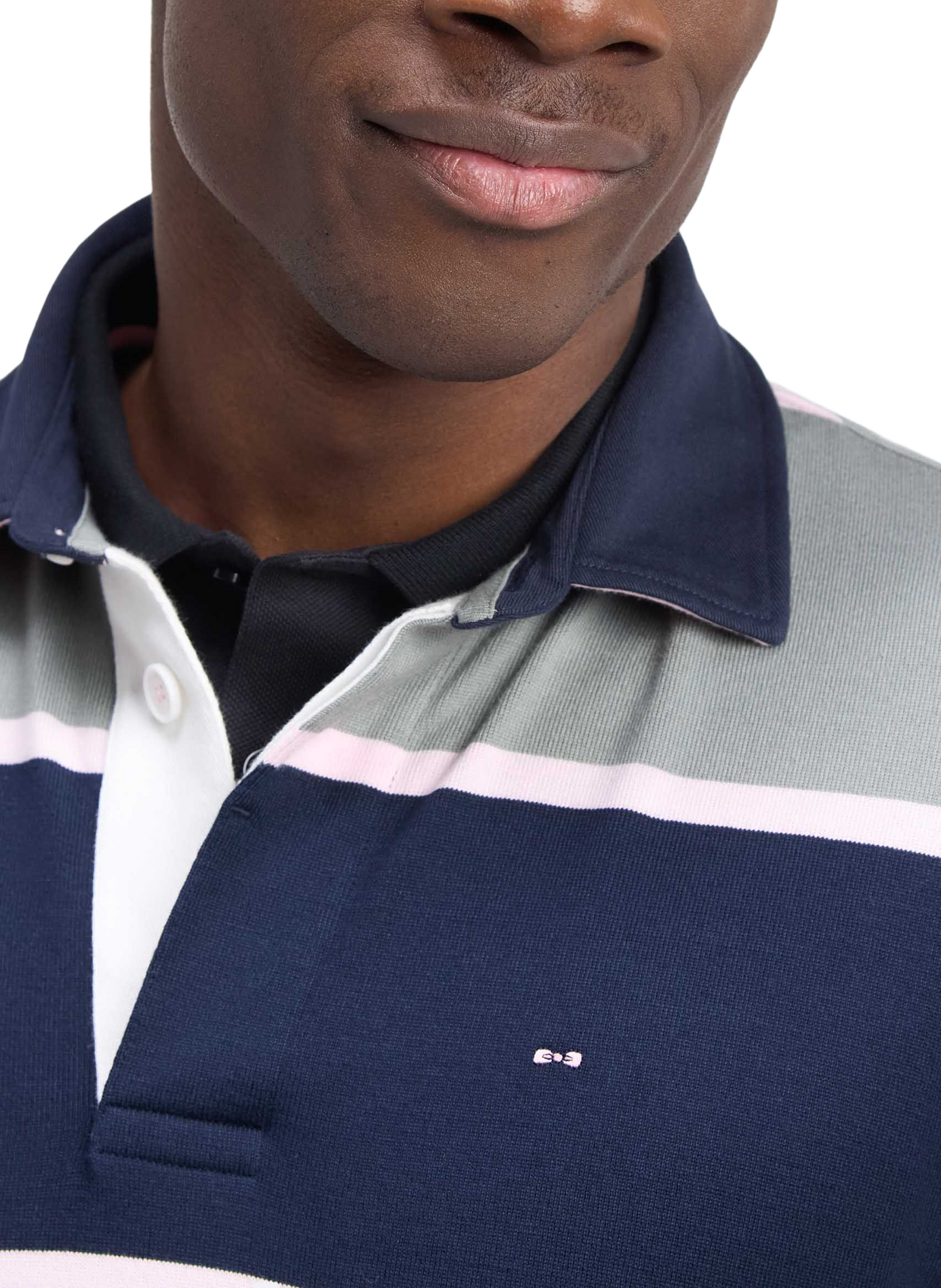 Polo slim à rayures en coton EDEN PARK Khaki