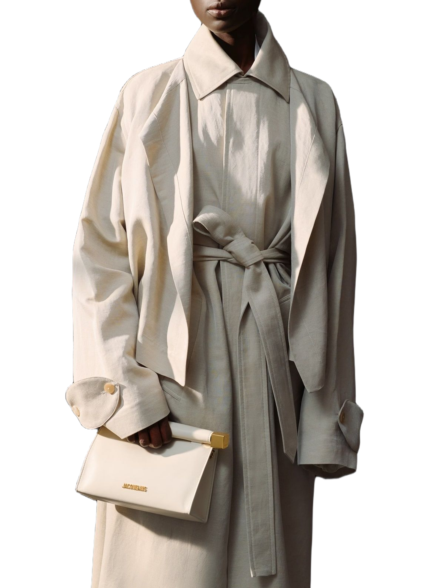 Le sac Rond Carré en cuir d'agneau JACQUEMUS Beige