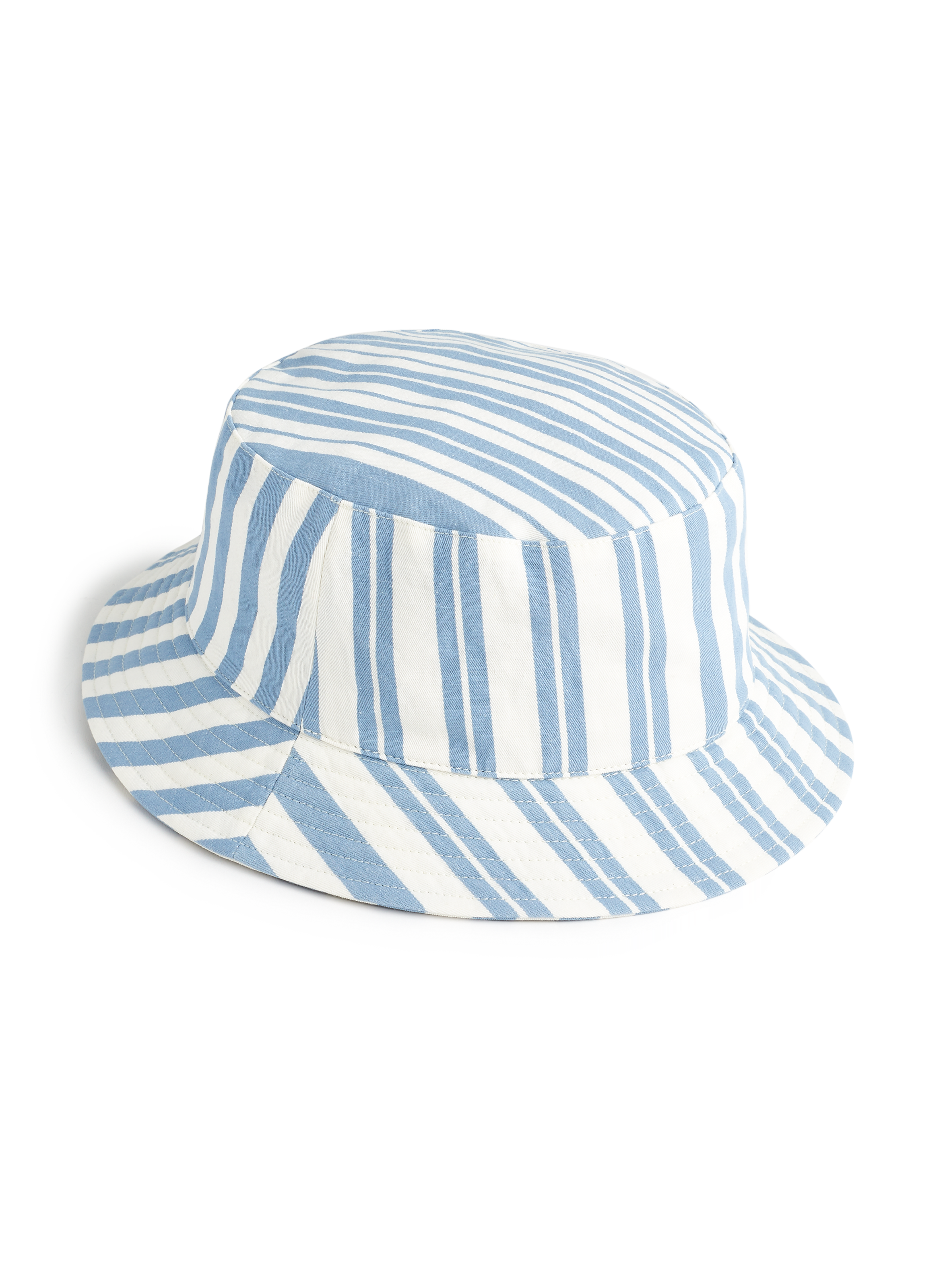 Bob rayé en coton et lin