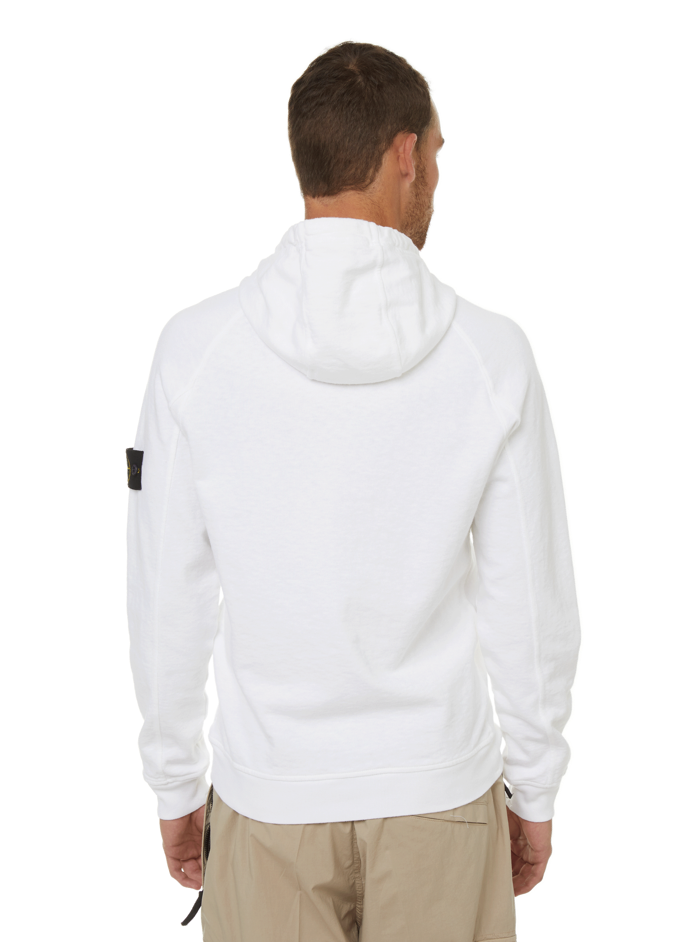 Hoodie en jersey de coton STONE ISLAND Blanc