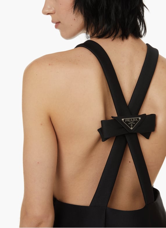Mini dress with cross-Over back Black Prada - Women | Printemps.com Mini dress with cross-Over back Black Prada - Women | Printemps.com