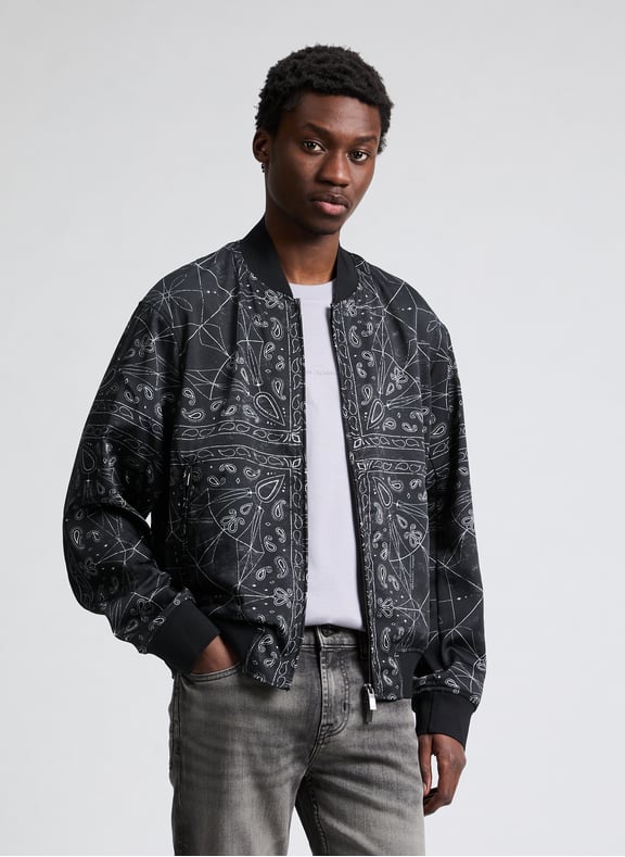 Printed straight jacket Black by ARMANI EXCHANGE ARMANI EXCHANGE Printed straight jacket Black