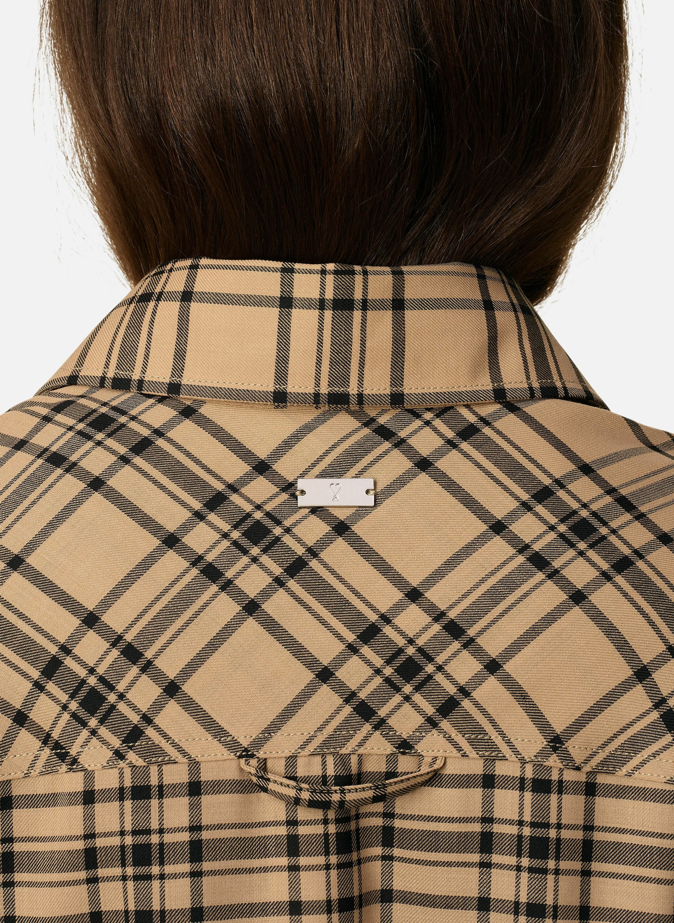 Chemise de bucheron a carreaux en laine unisexe AMI PARIS Marron