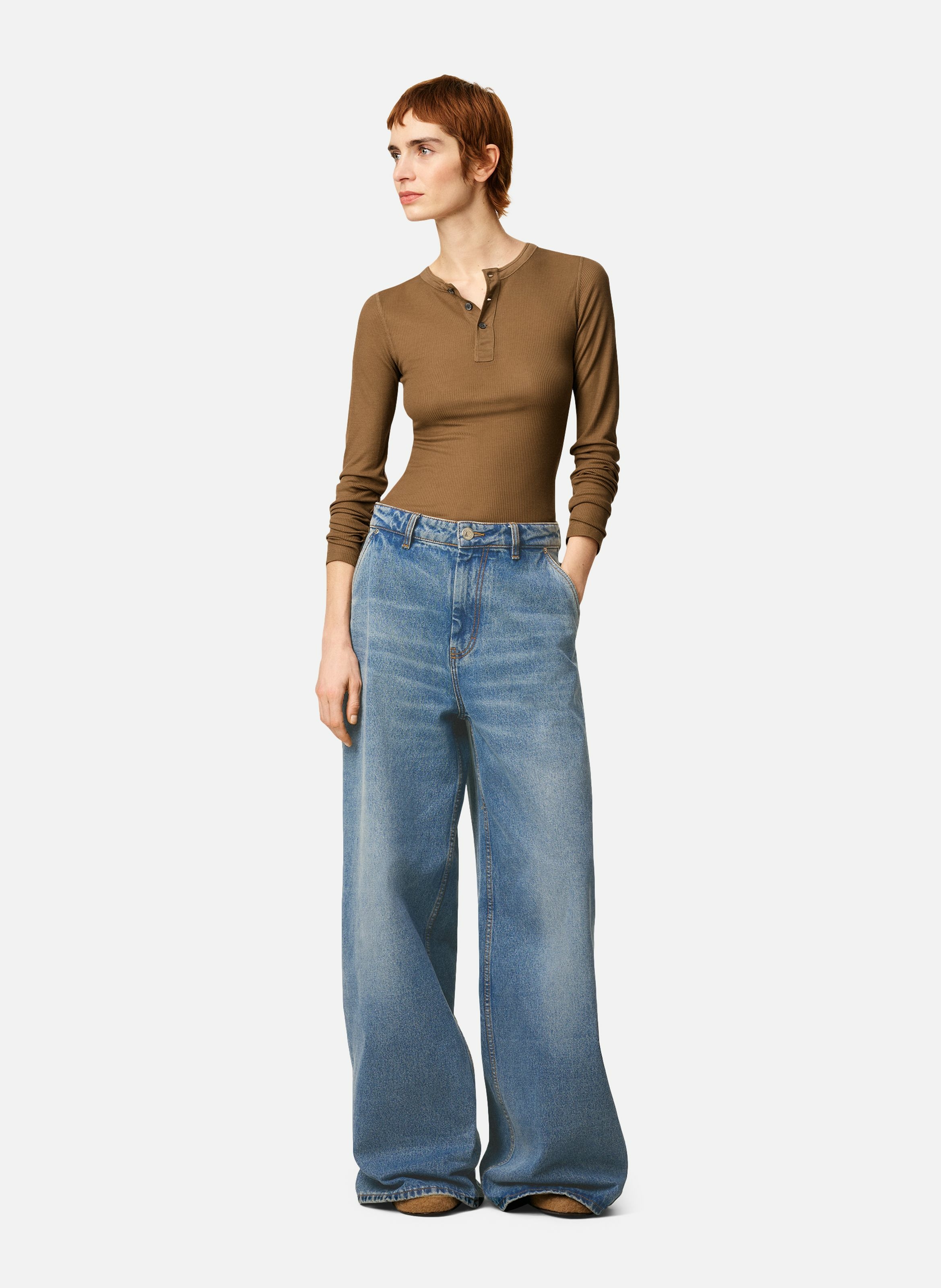 Jean coupe très large en coton AMI PARIS Bleu