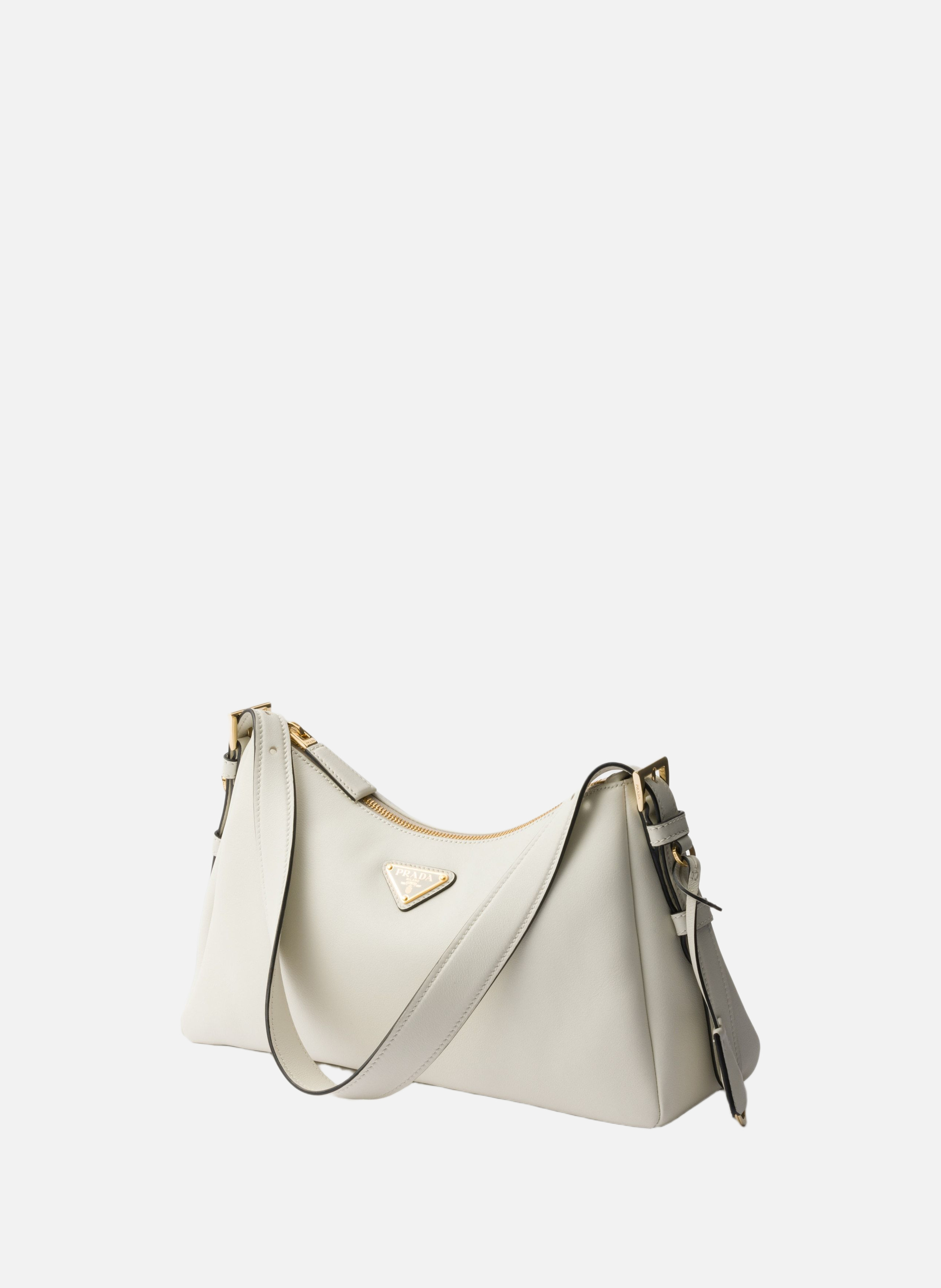 Sac porté épaule prada aimée en cuir PRADA Blanc
