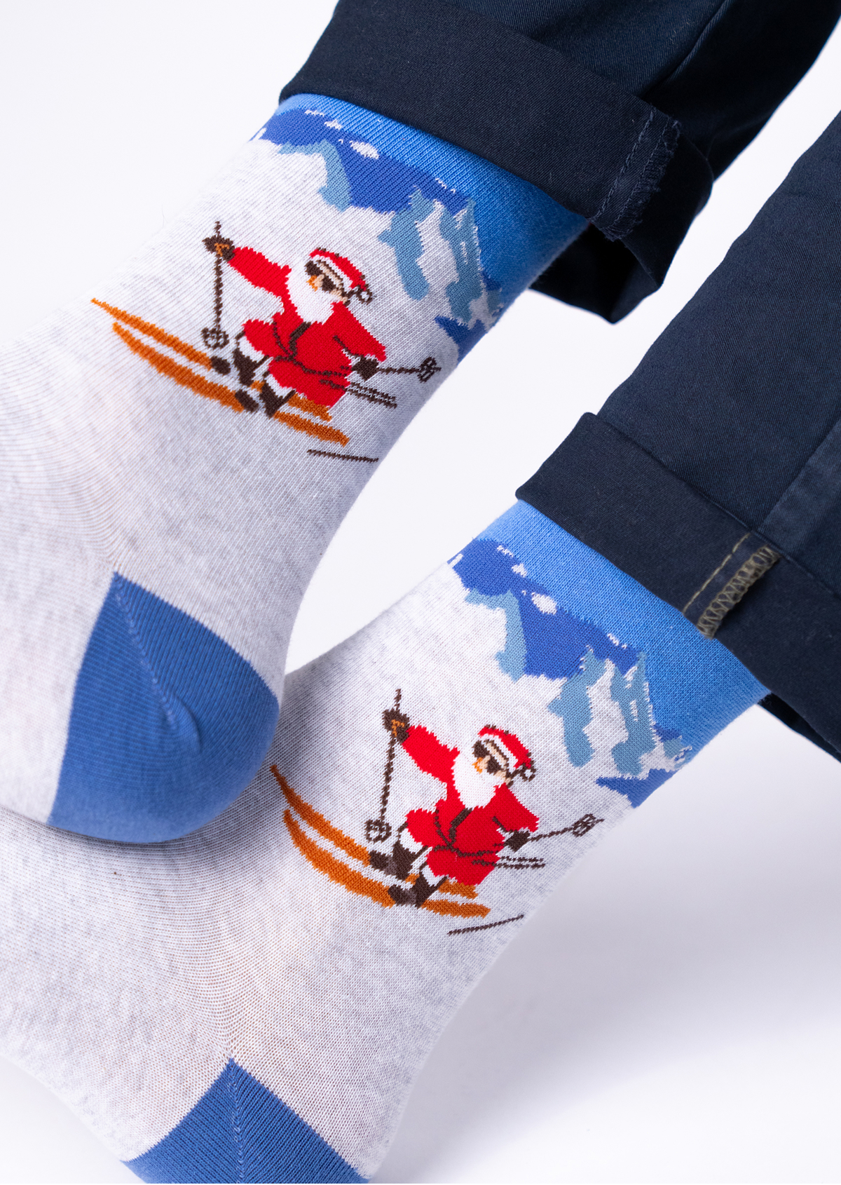 Chaussettes en coton peigné à motifs BILLYBELT Gris