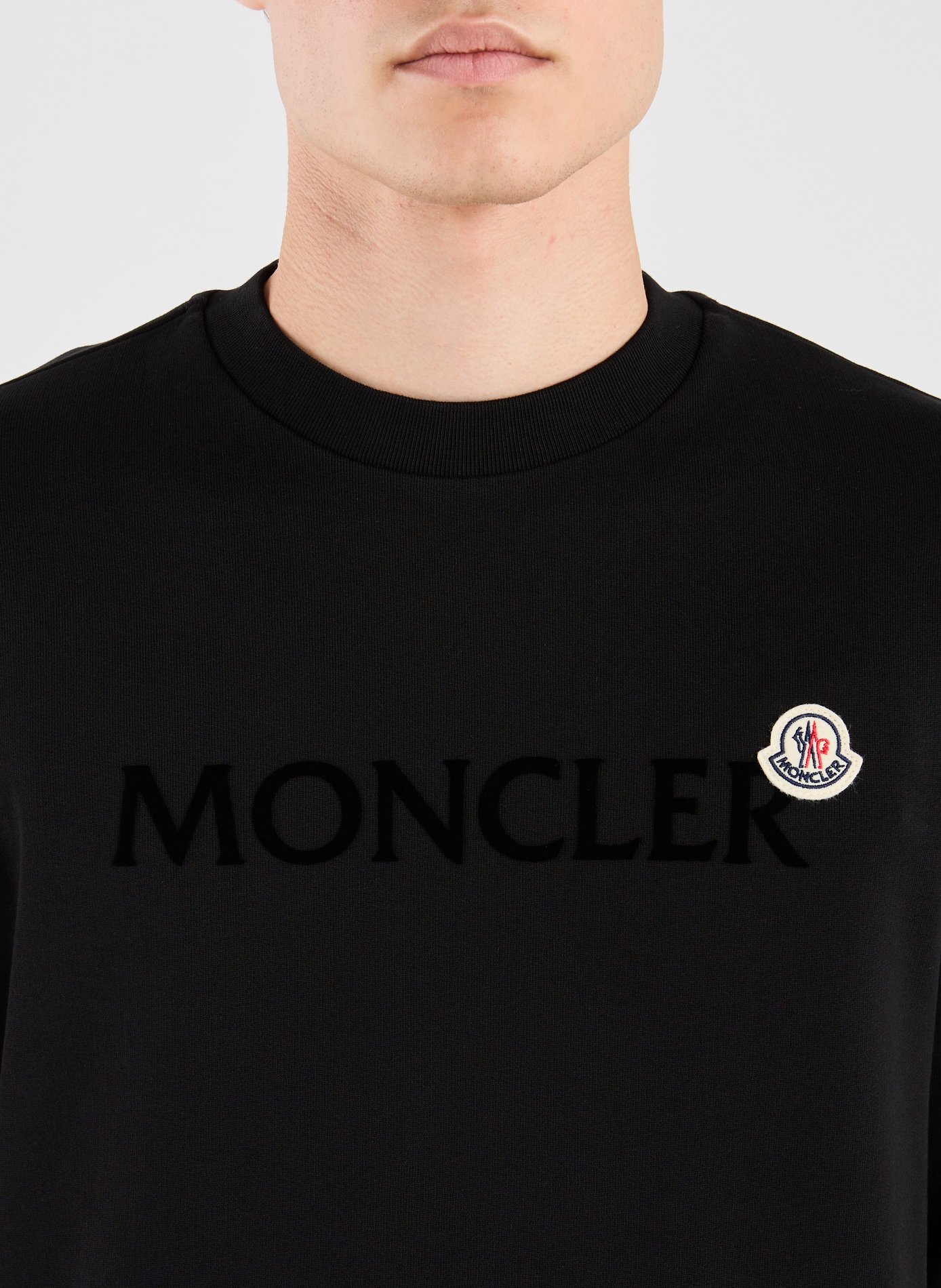Cotton logo sweatshirt MONCLER Black