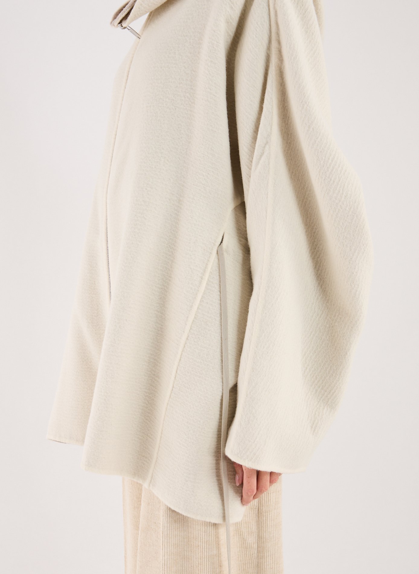 Oversized hooded coat in camel hair and wool blend RICK OWENS White