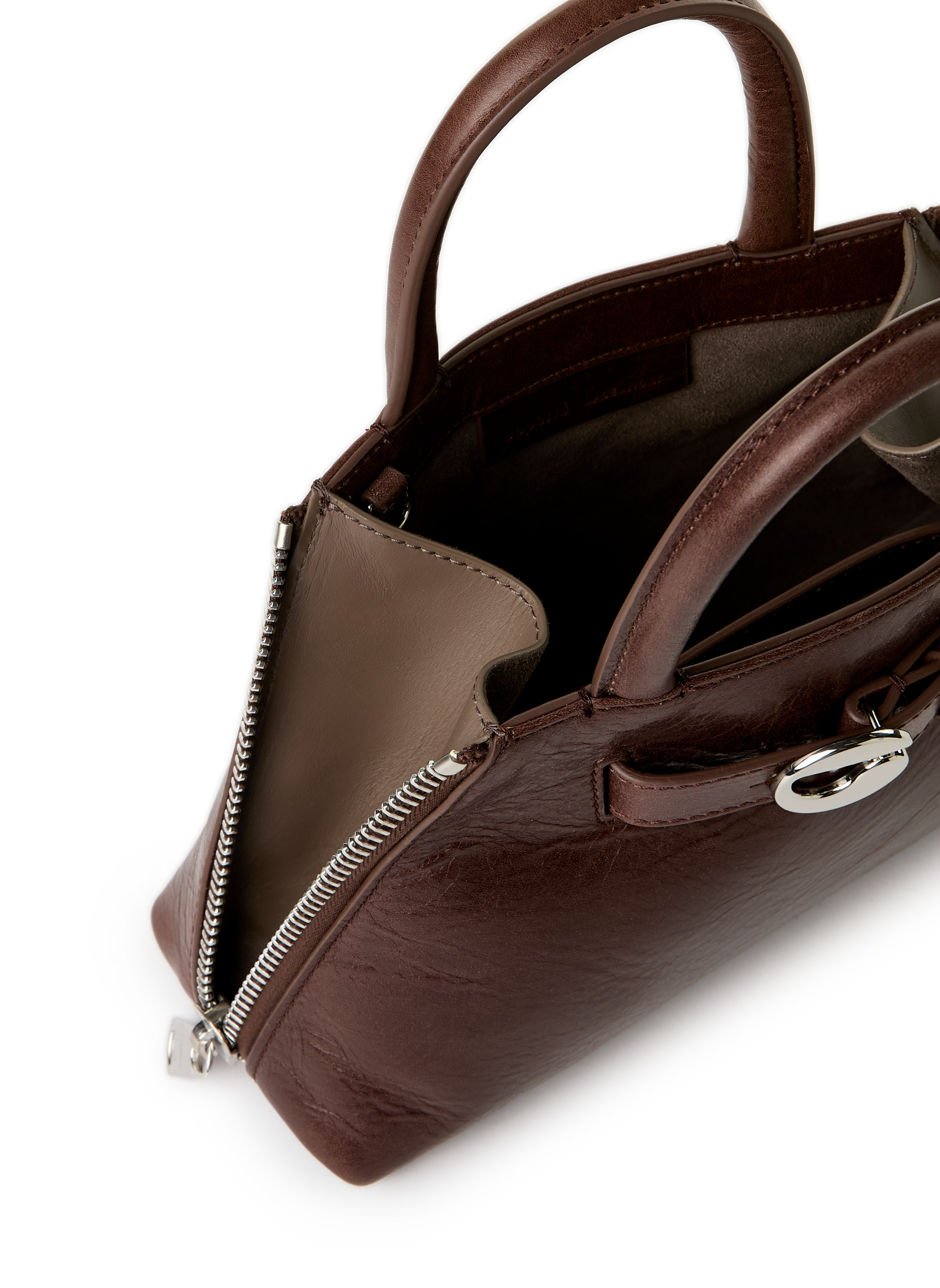 Data leather shoulder bag COPERNI Brown