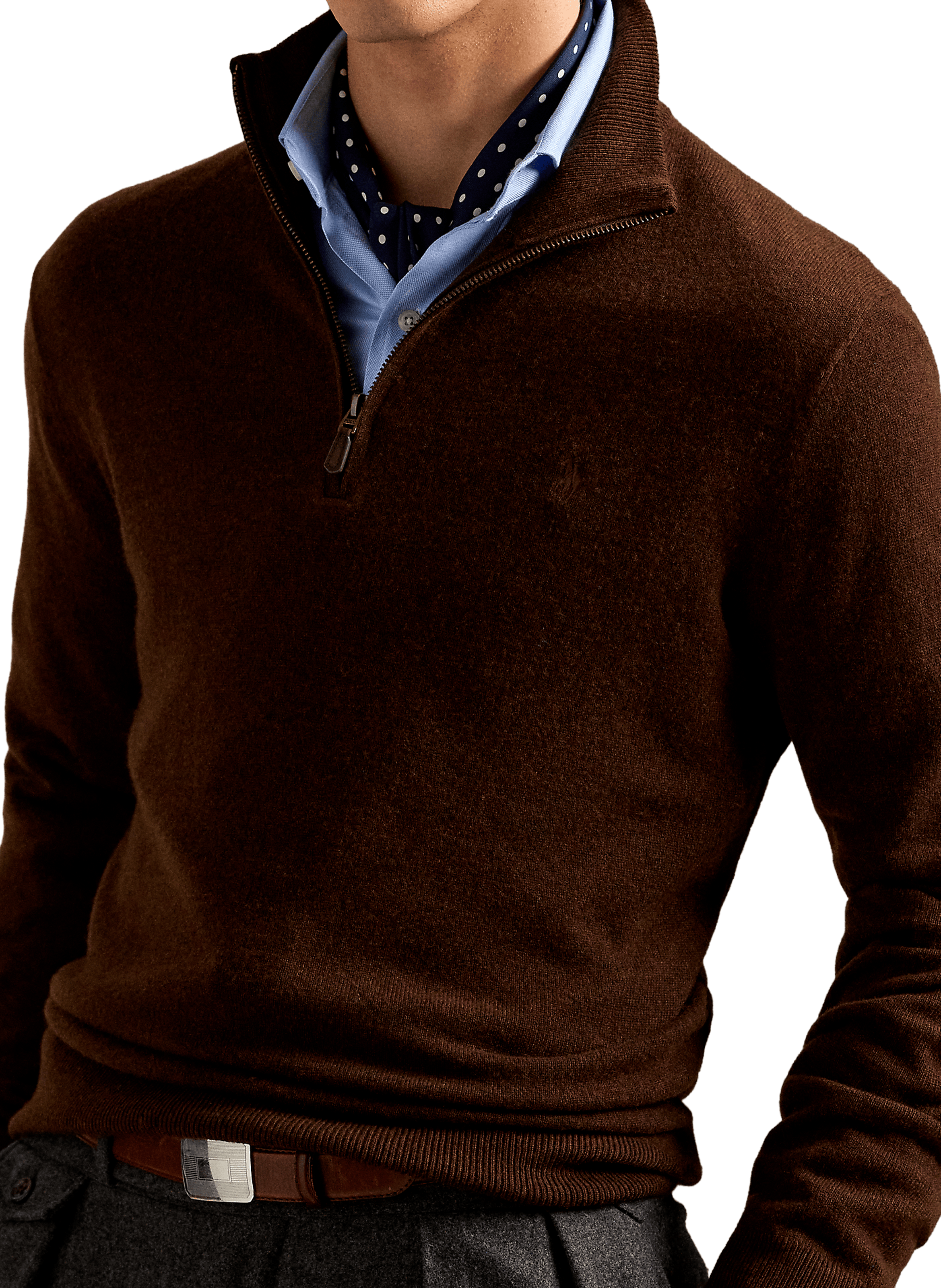 Wool zip-neck jumper POLO RALPH LAUREN Beige