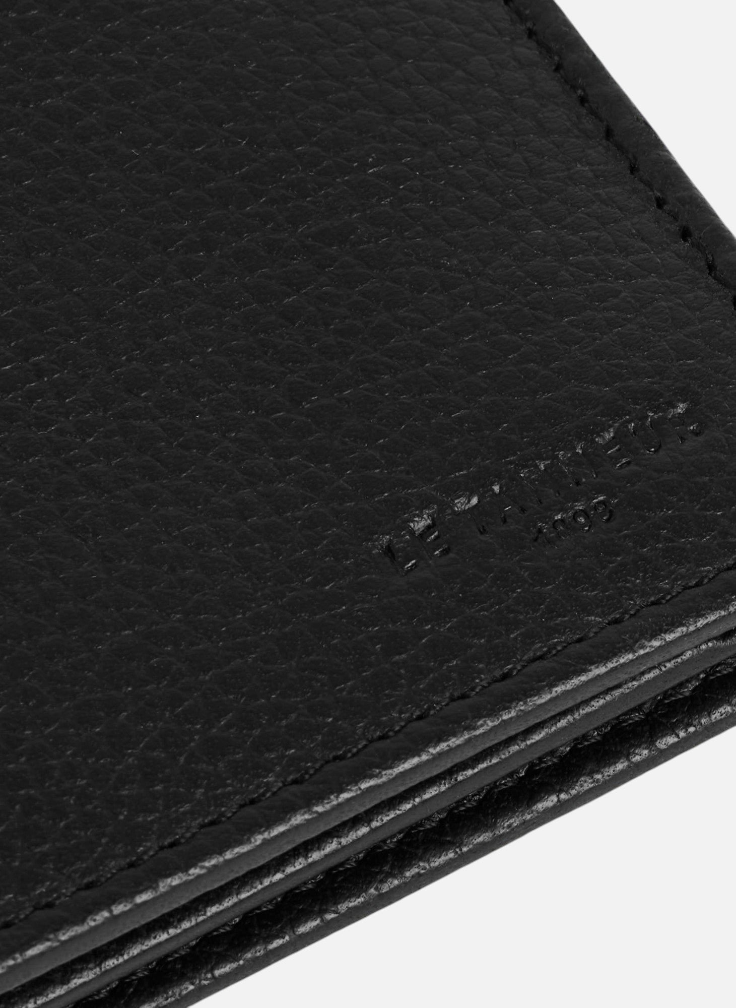 Portefeuille horizontal zippé 2 volets charles en cuir grainé LE TANNEUR Noir