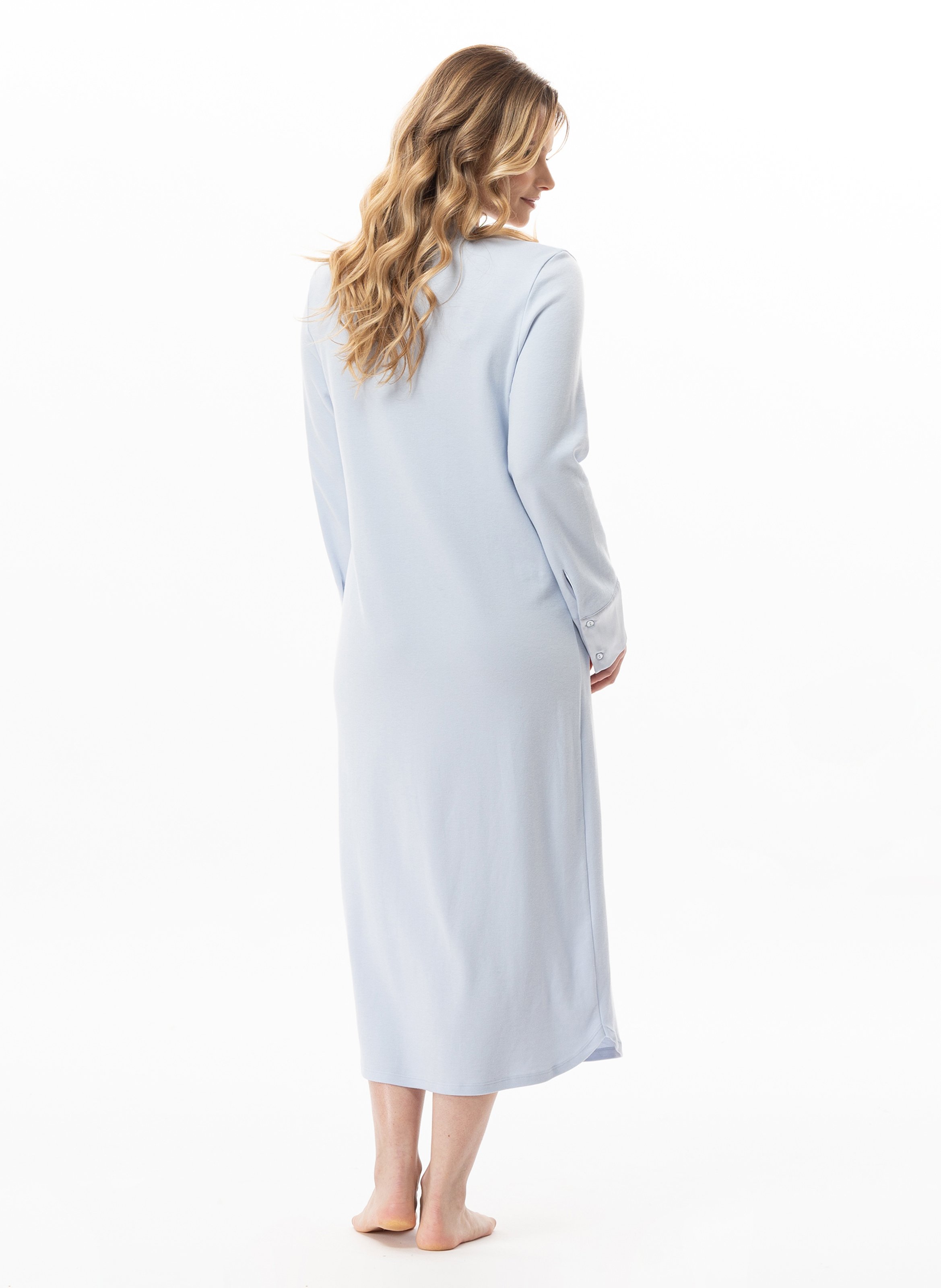 Chemise de nuit longue en coton andy 111 LE CHAT Bleu