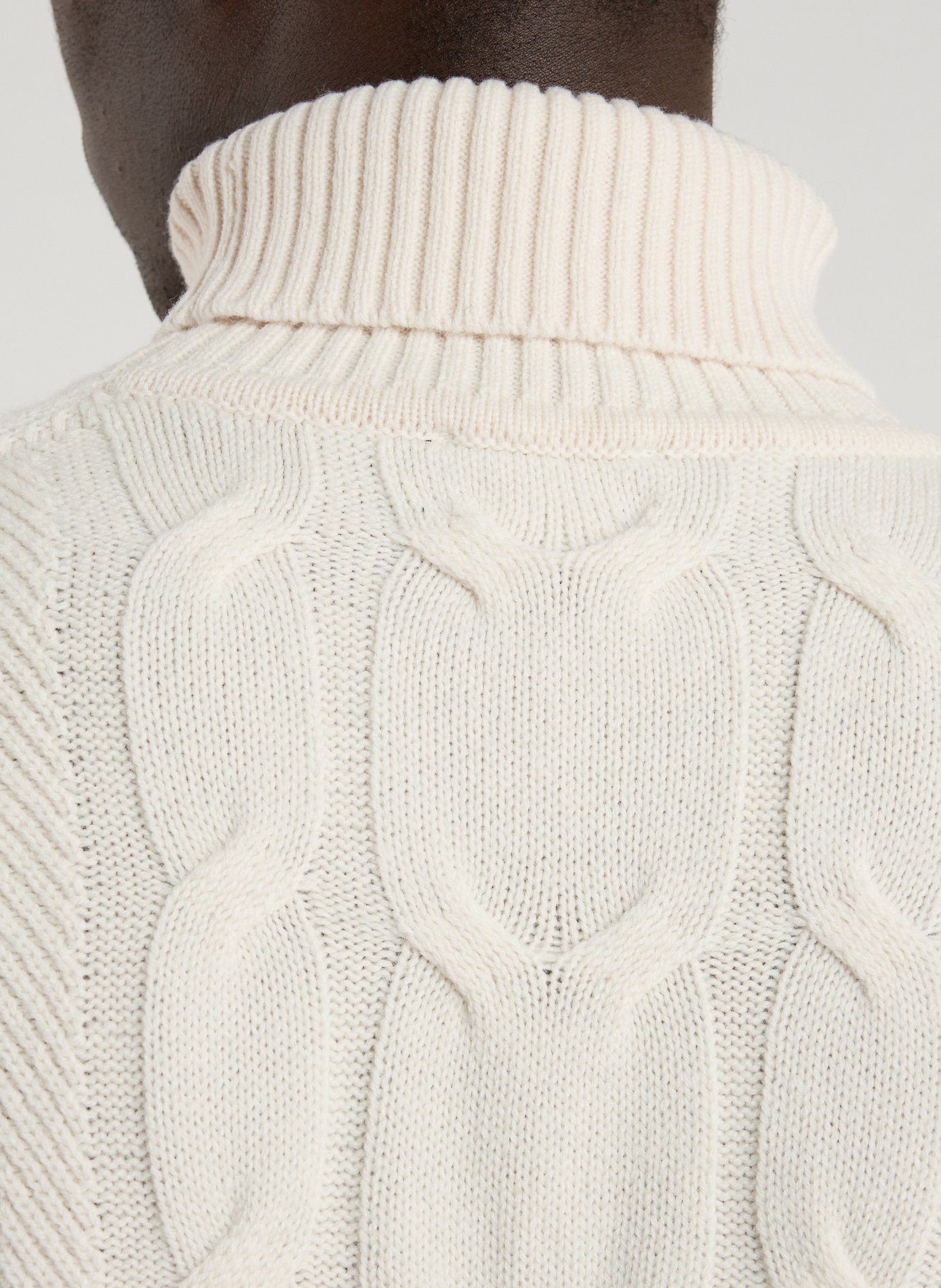 Wool and cashmere turtleneck sweater HACKETT White