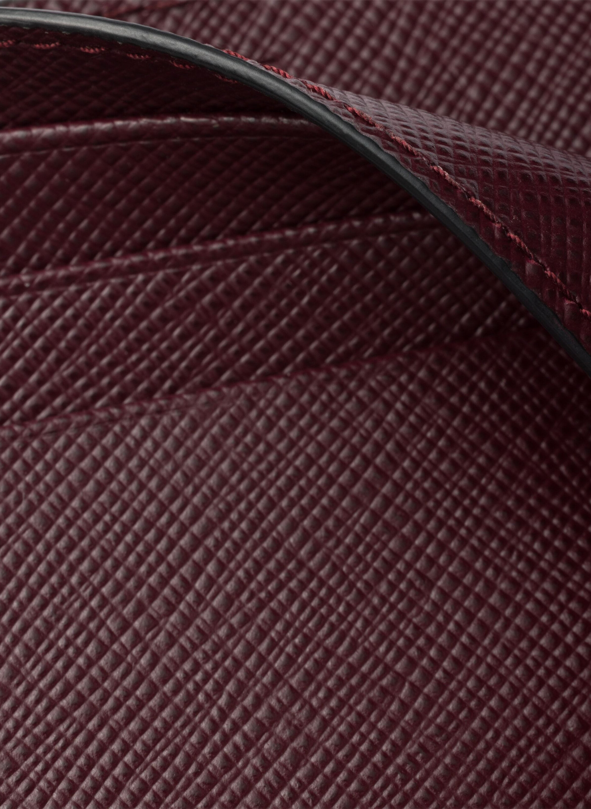 Porte-cartes en cuir saffiano PRADA Rouge