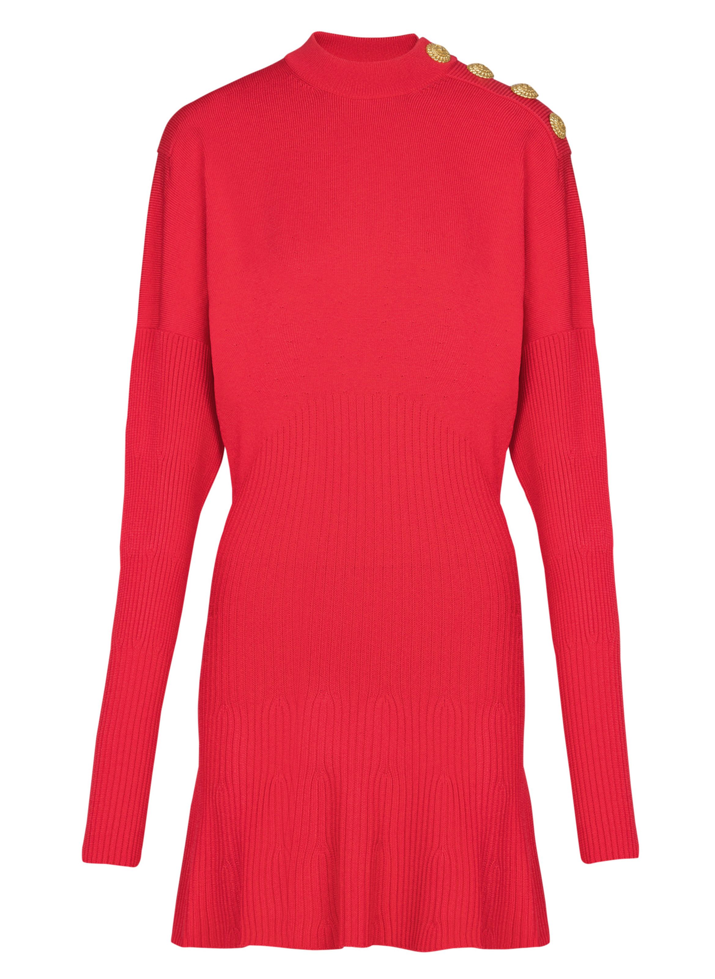 Robe courte en maille évasée  Rose