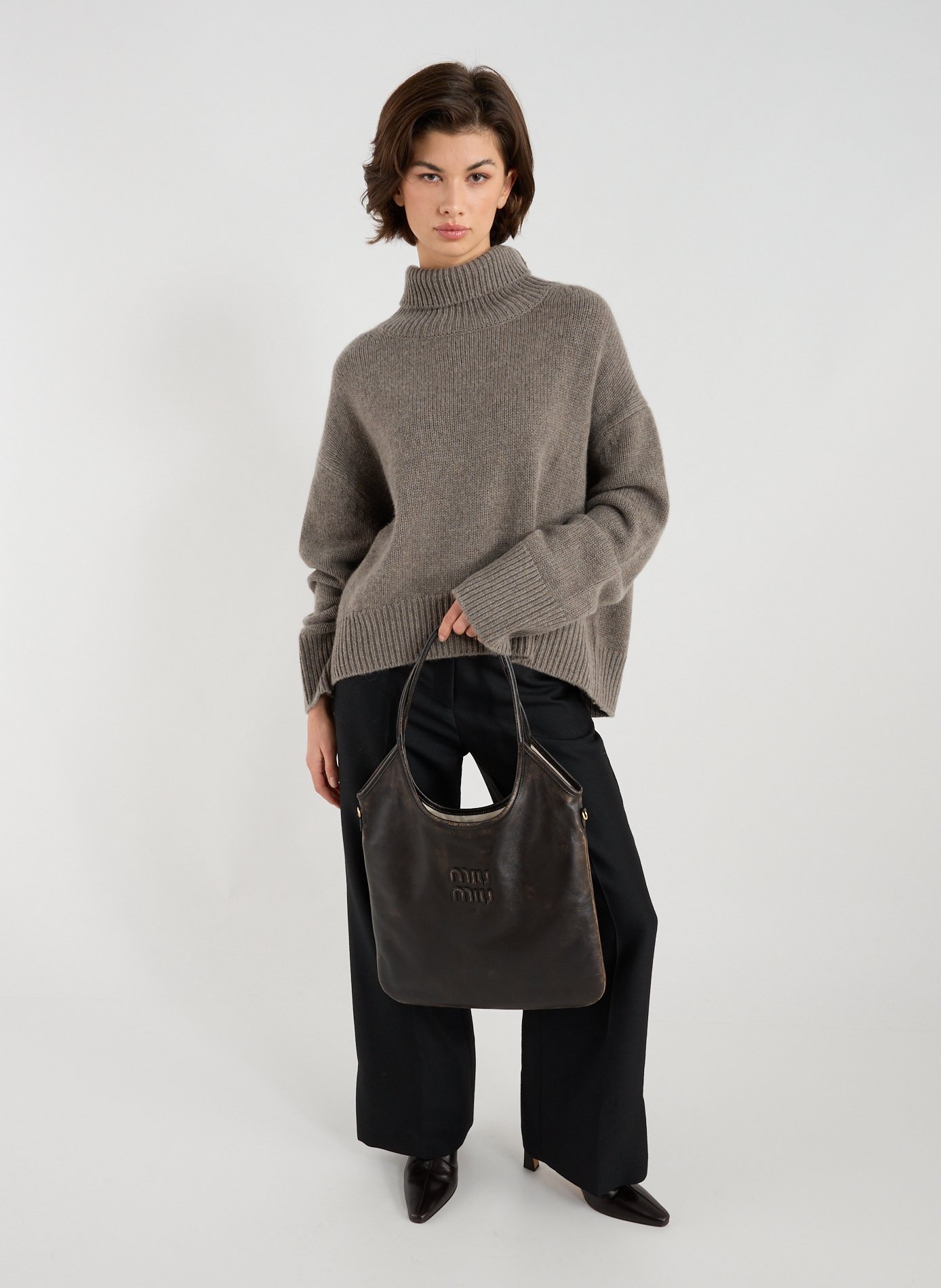 Sac cabas Ivy en cuir  MIU MIU Marron