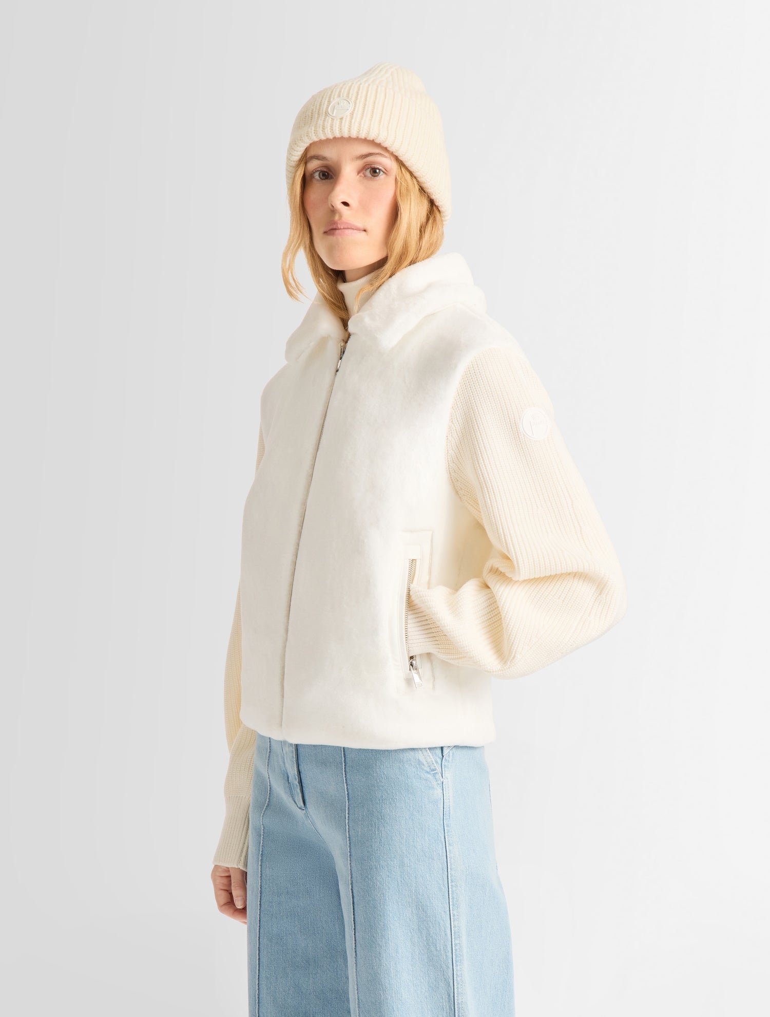 Veste paige col tailleur coupe regular FUSALP Blanc