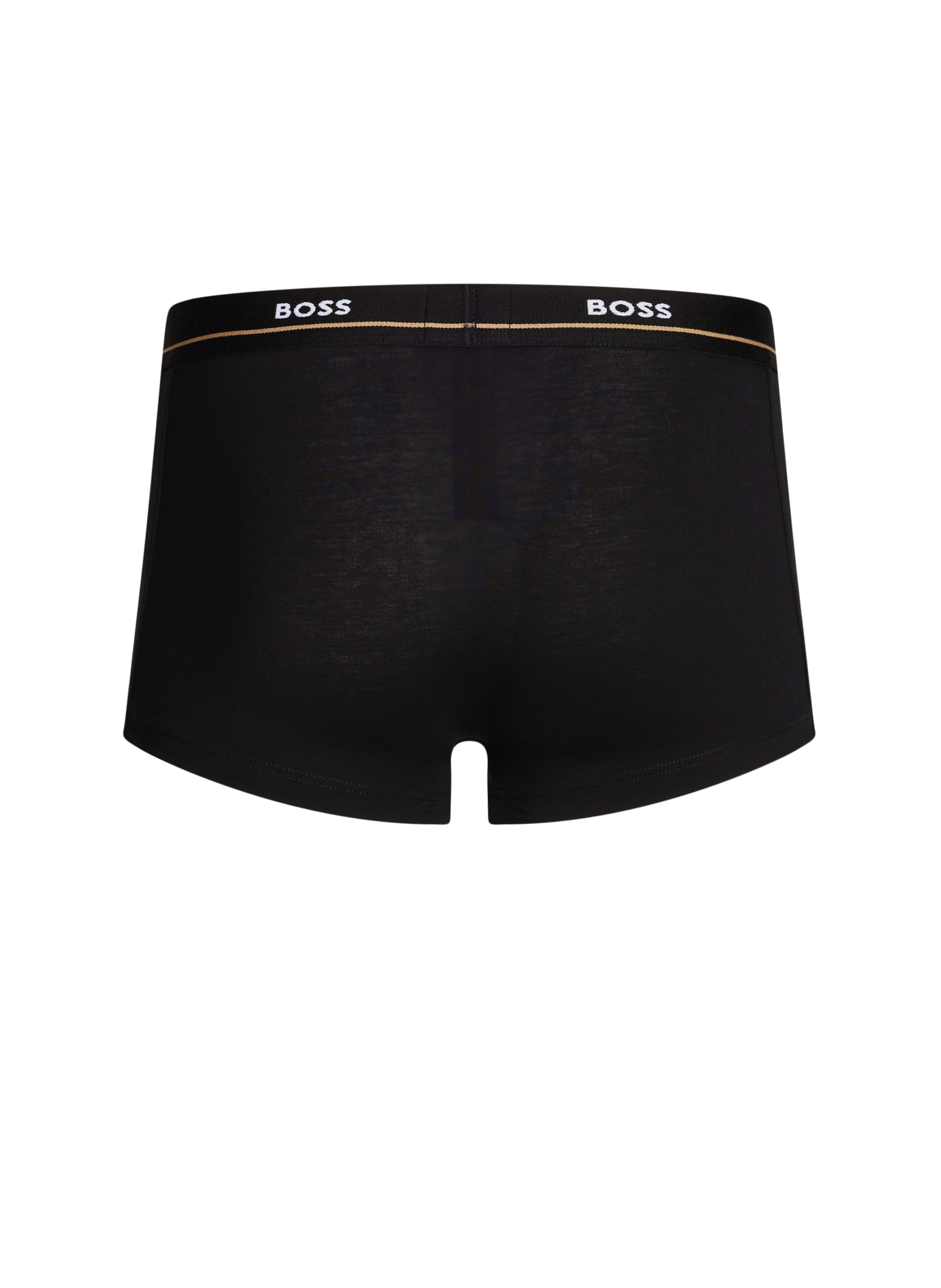 Lot de cinq boxers en coton stretch avec taille à logo BOSS Noir