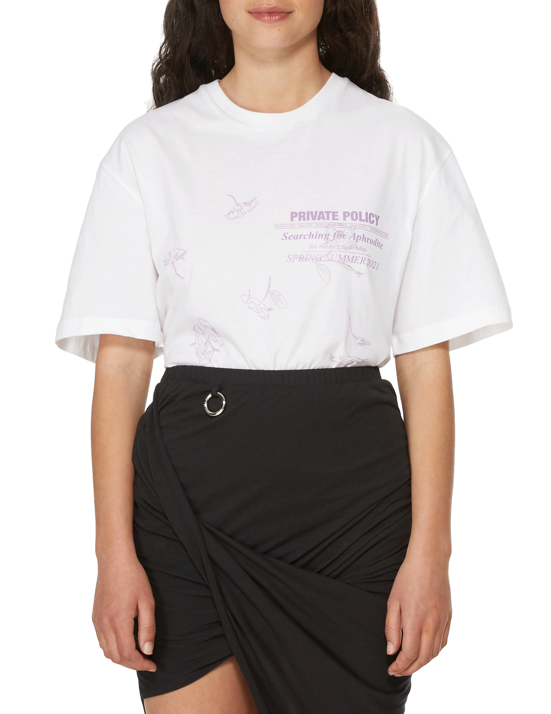 PRIVATE POLICY Rose Logo T-shirt White