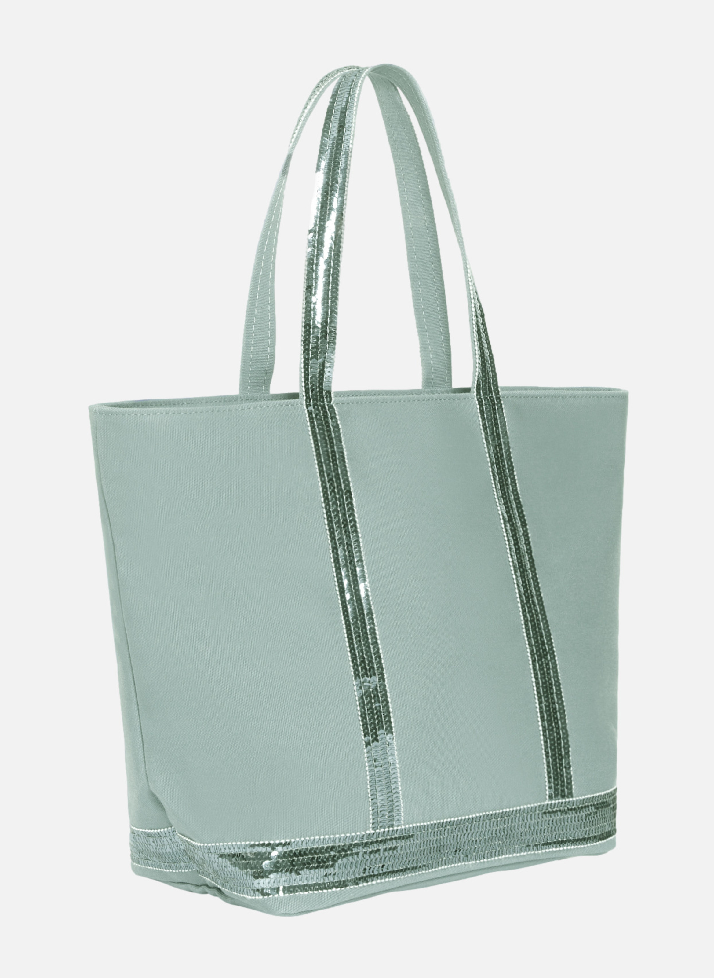 Cabas m zippé en toile VANESSA BRUNO Vert