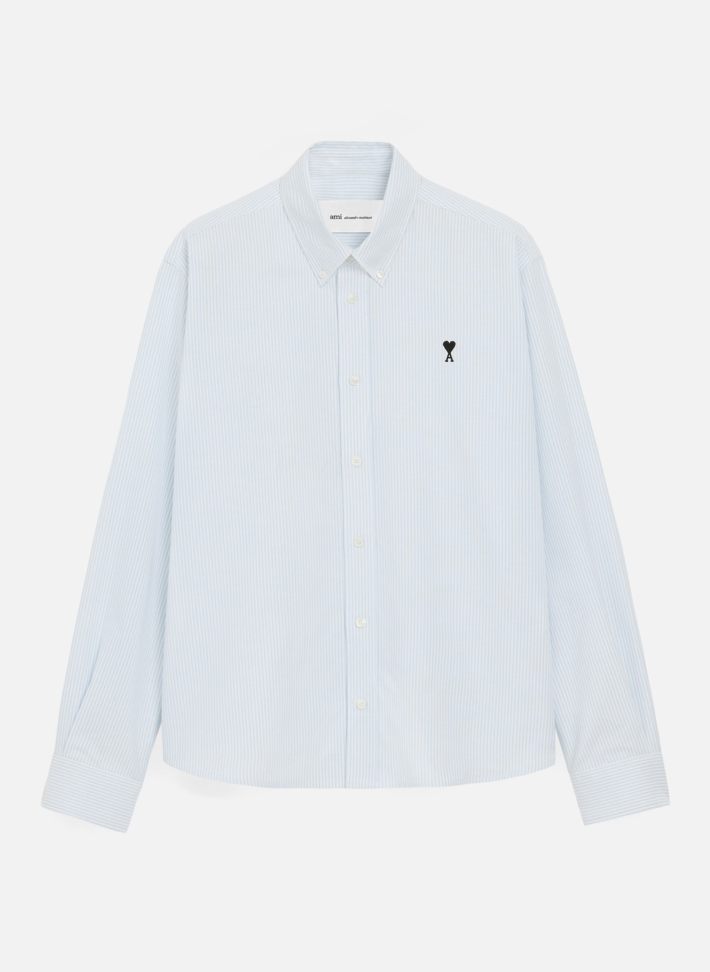 Chemise Col Boutonné Ami De Coeur  En Coton AMI PARIS Bleu