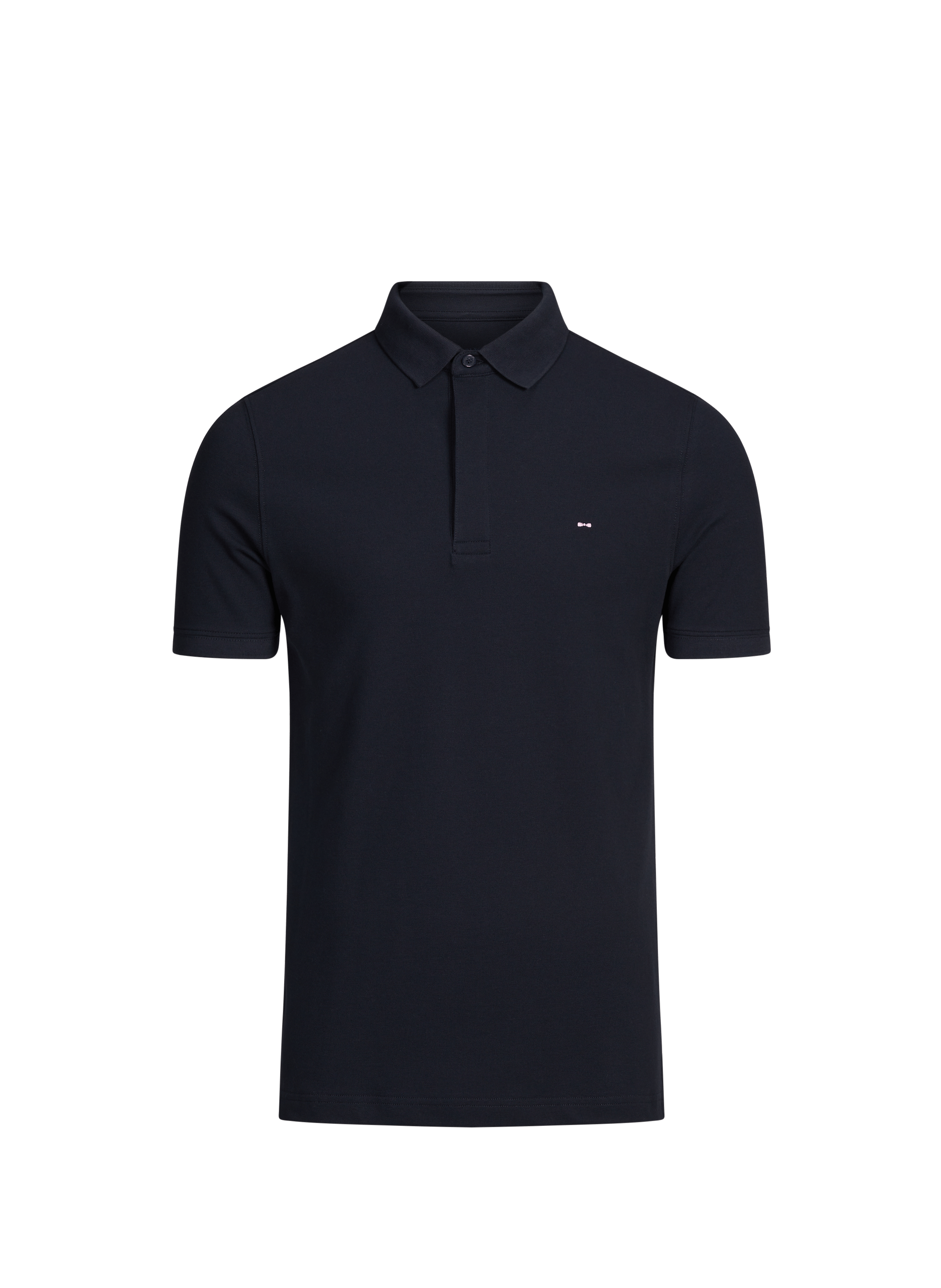 Short-sleeved polo shirt in blended cotton  Bleu