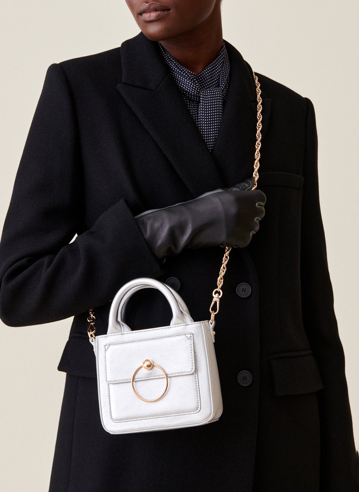 Sac à main en cuir CLAUDIE PIERLOT Argent