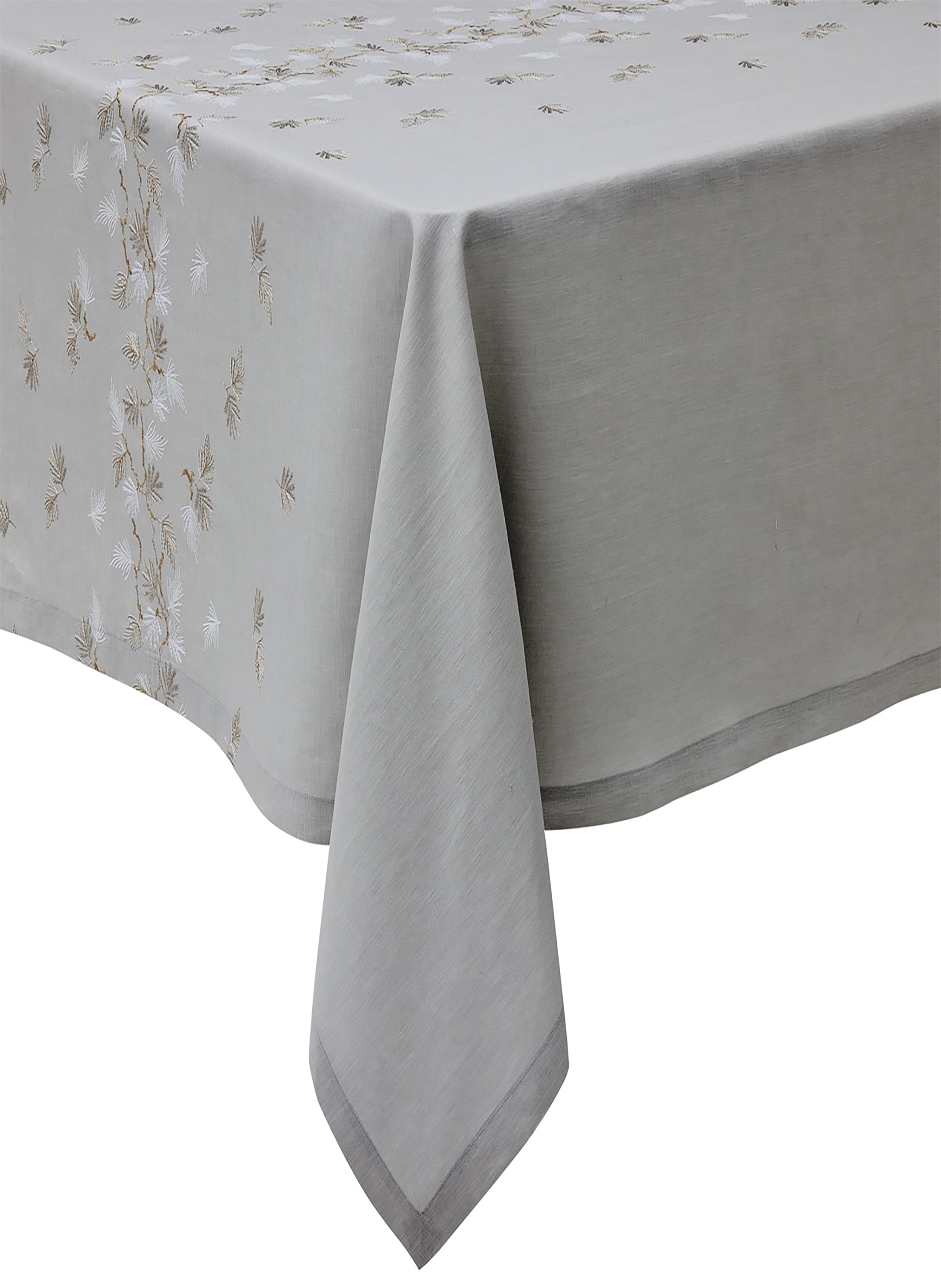 Nappe imprimée en lin, ramage ALEXANDRE TURPAULT Gris