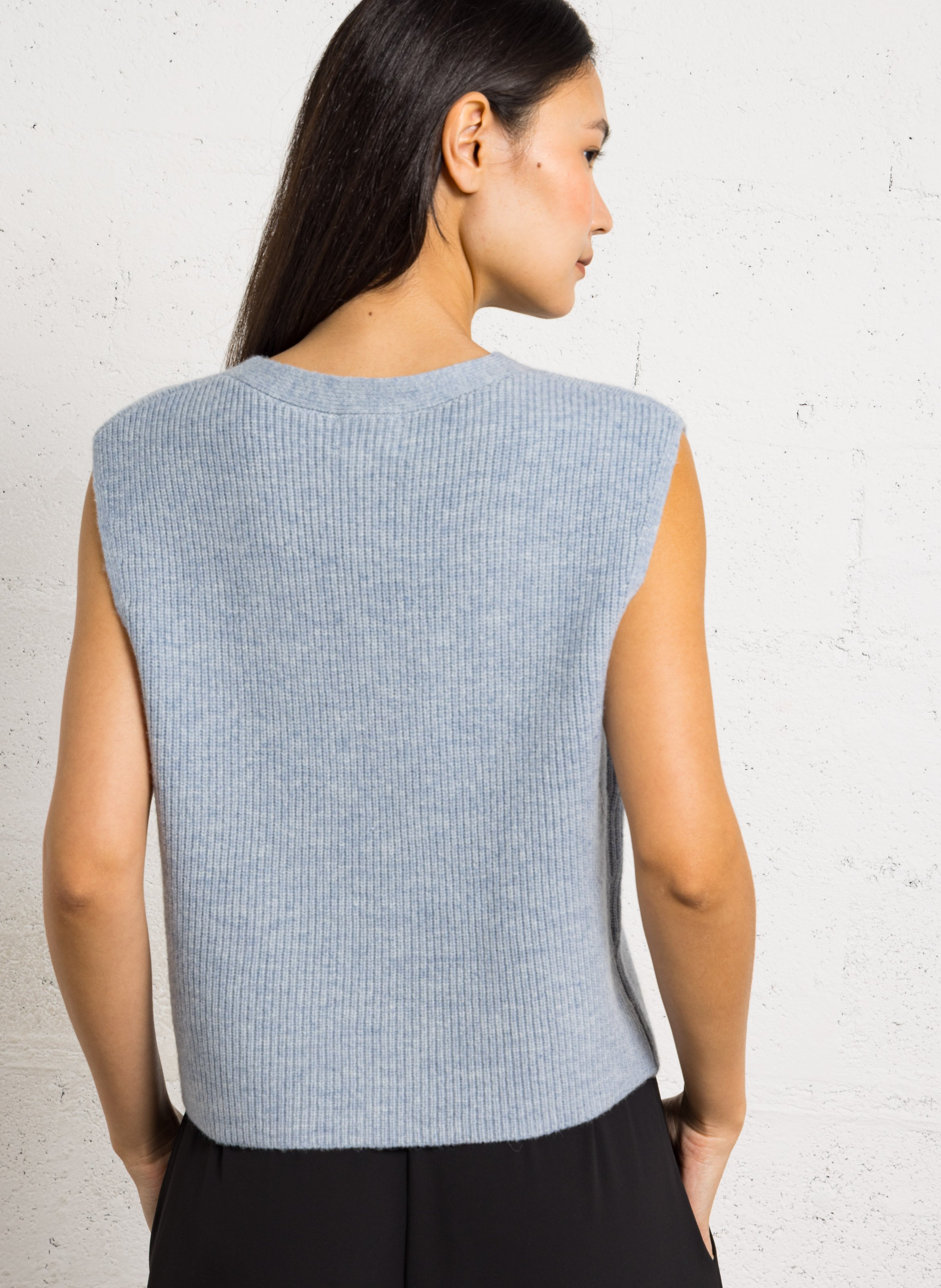 Gilet col v en laine paraty MAISON 123 Bleu