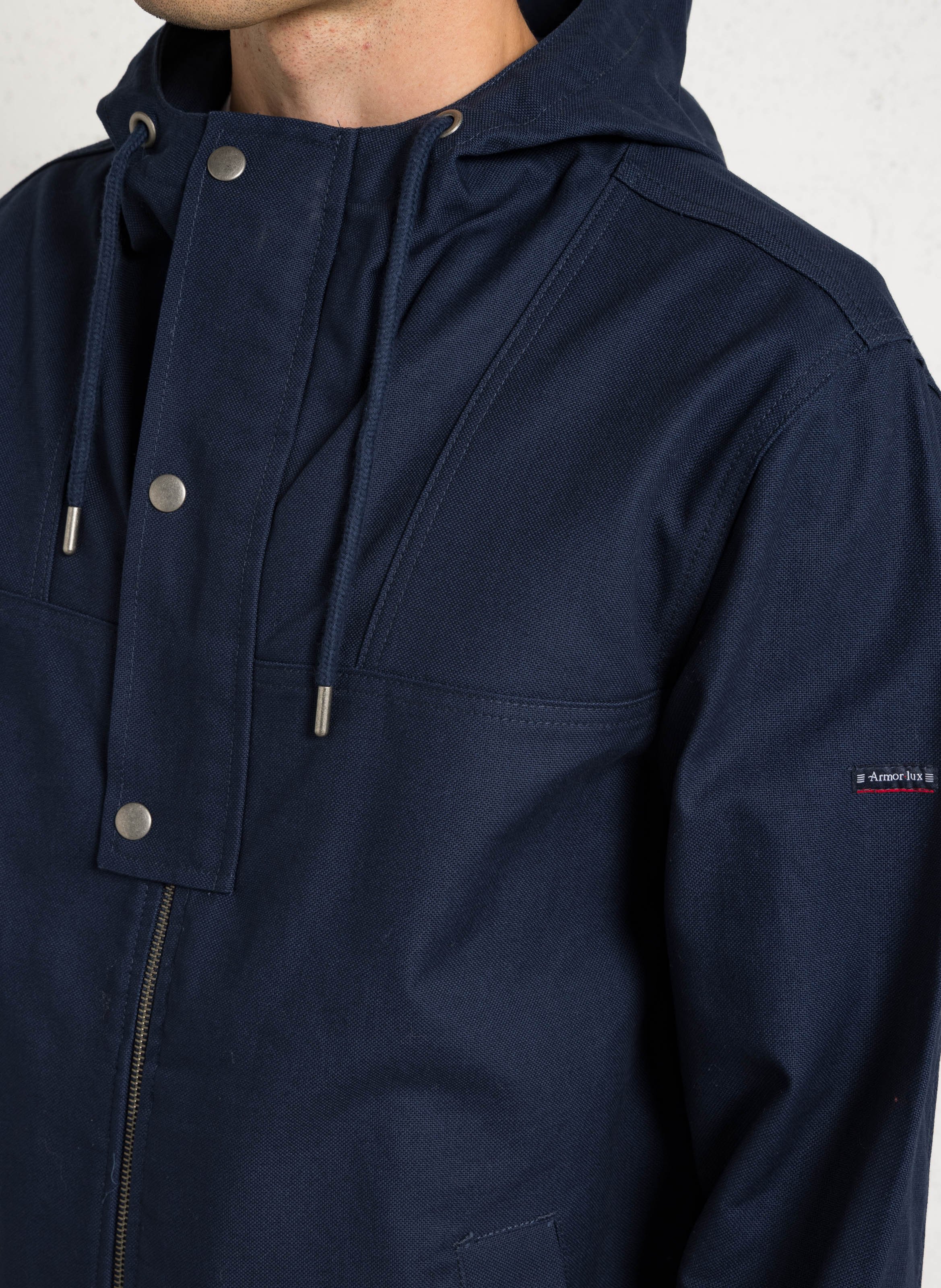 Veste droite col montant en coton ARMOR-LUX Bleu