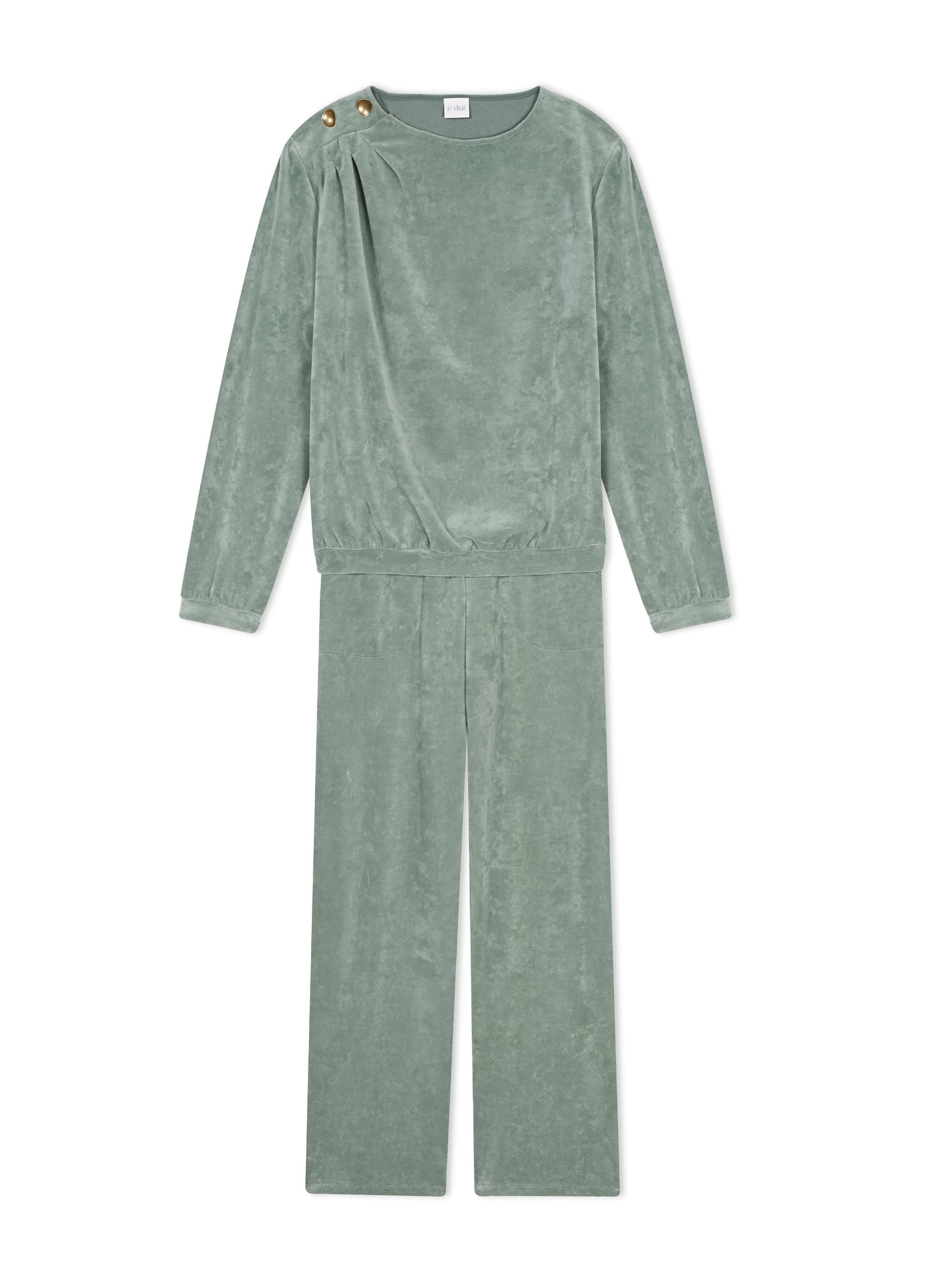 Ensemble homewear en velours relax 222 LE CHAT Vert