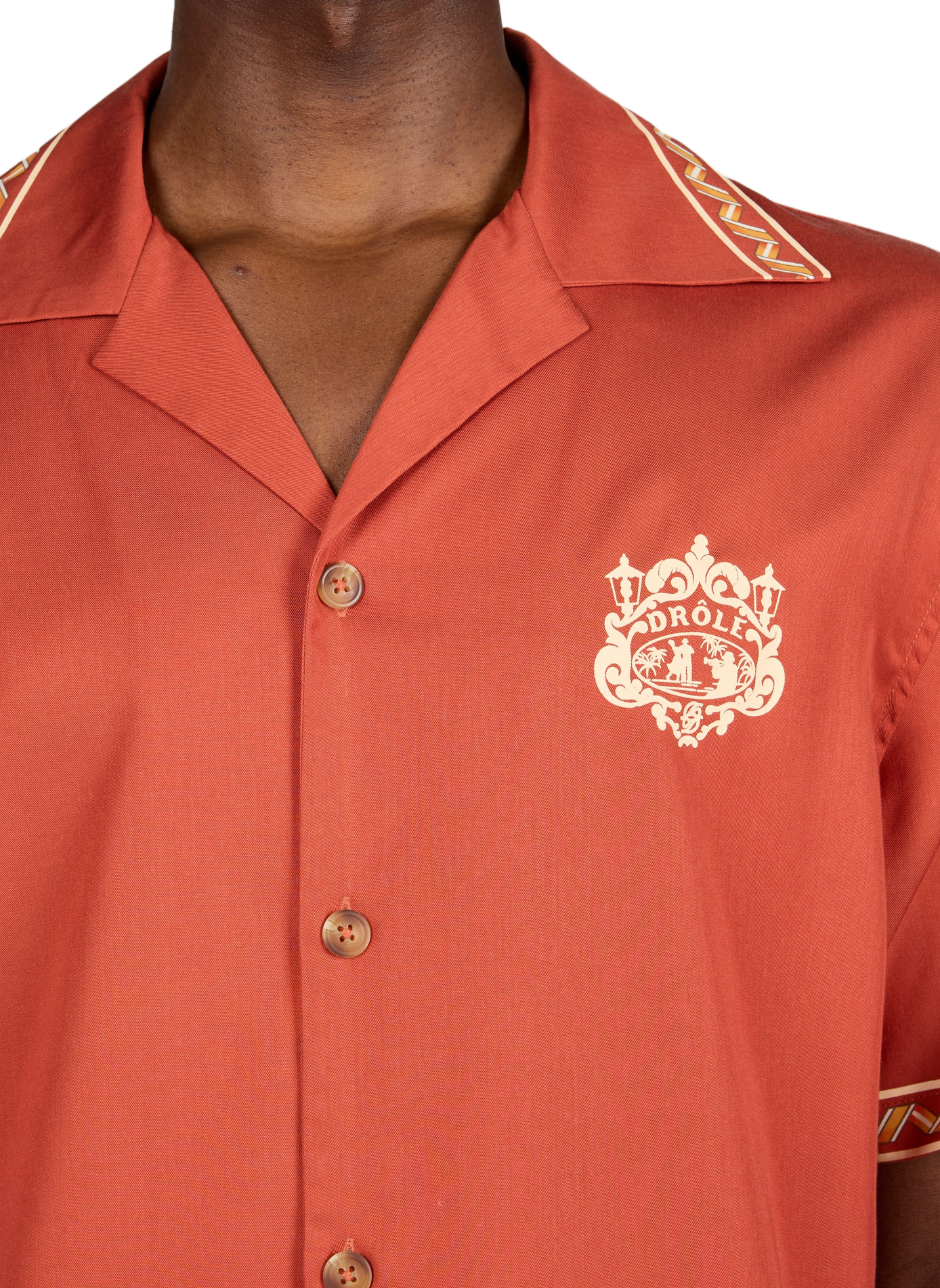 Chemise à imprimé en lyocell DROLE DE MONSIEUR Marron