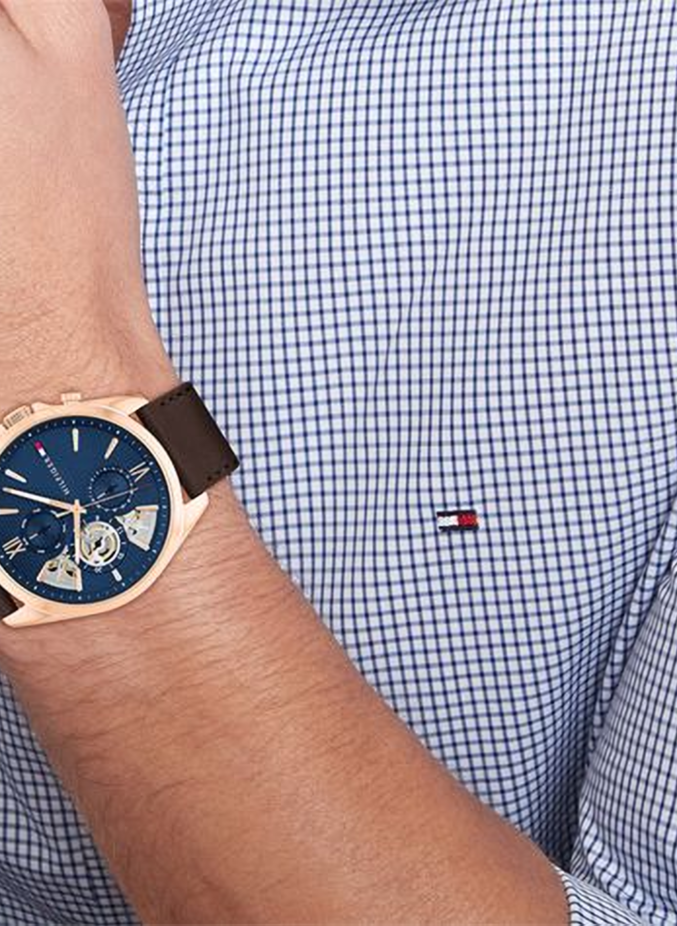 Montre analgique Baker en cuir TOMMY HILFIGER MONTRES Marron