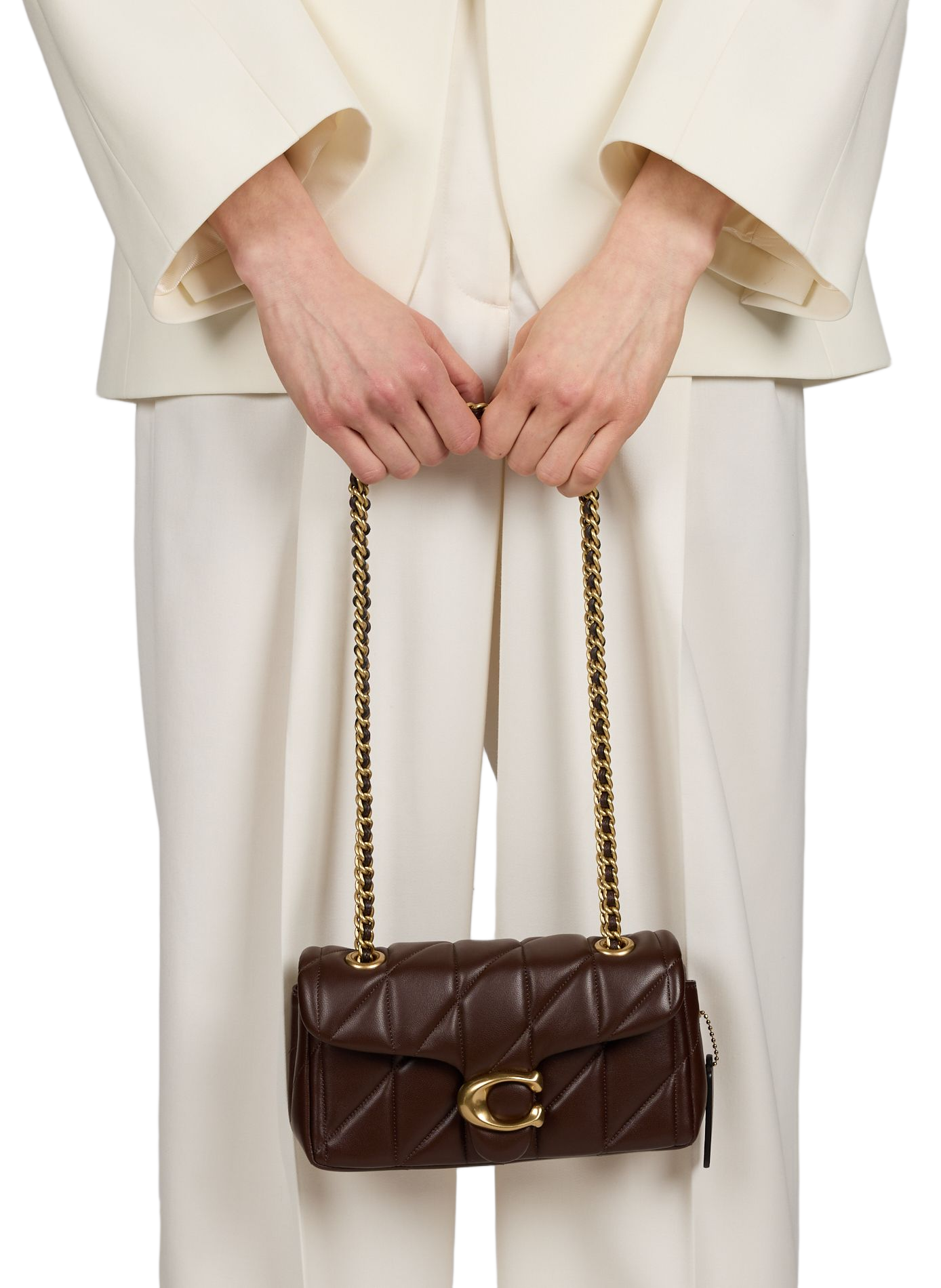 Quilted leather shoulder bag COACH Brown