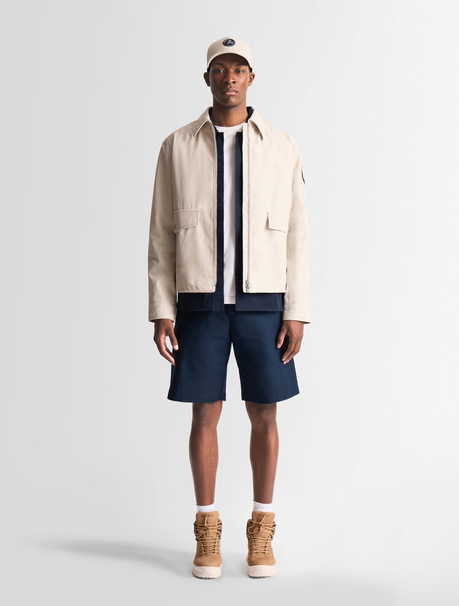 Blouson fralis chambray col chemise coupe regular FUSALP Blanc