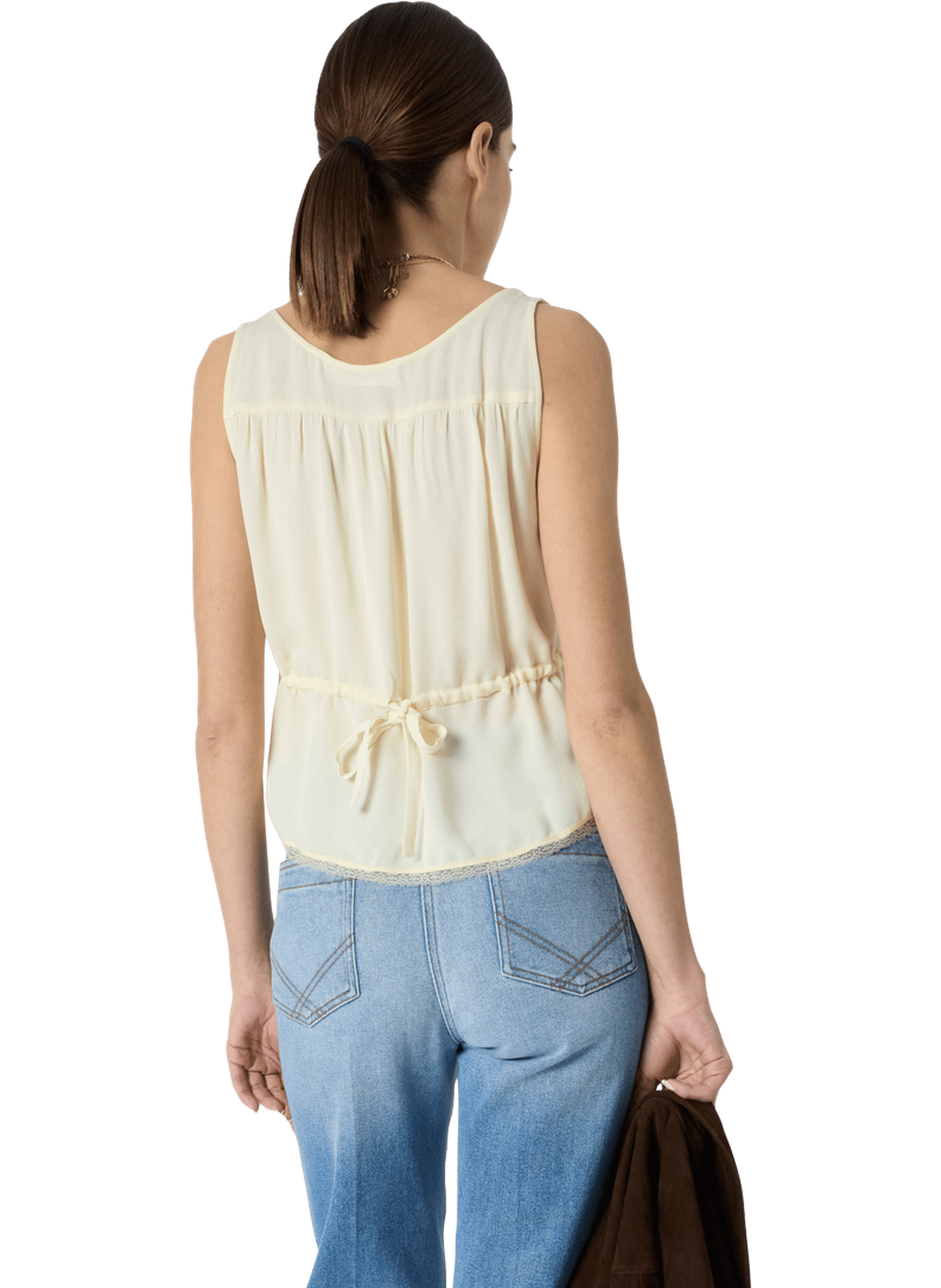 Top court à broderies - celisa GERARD DAREL Beige