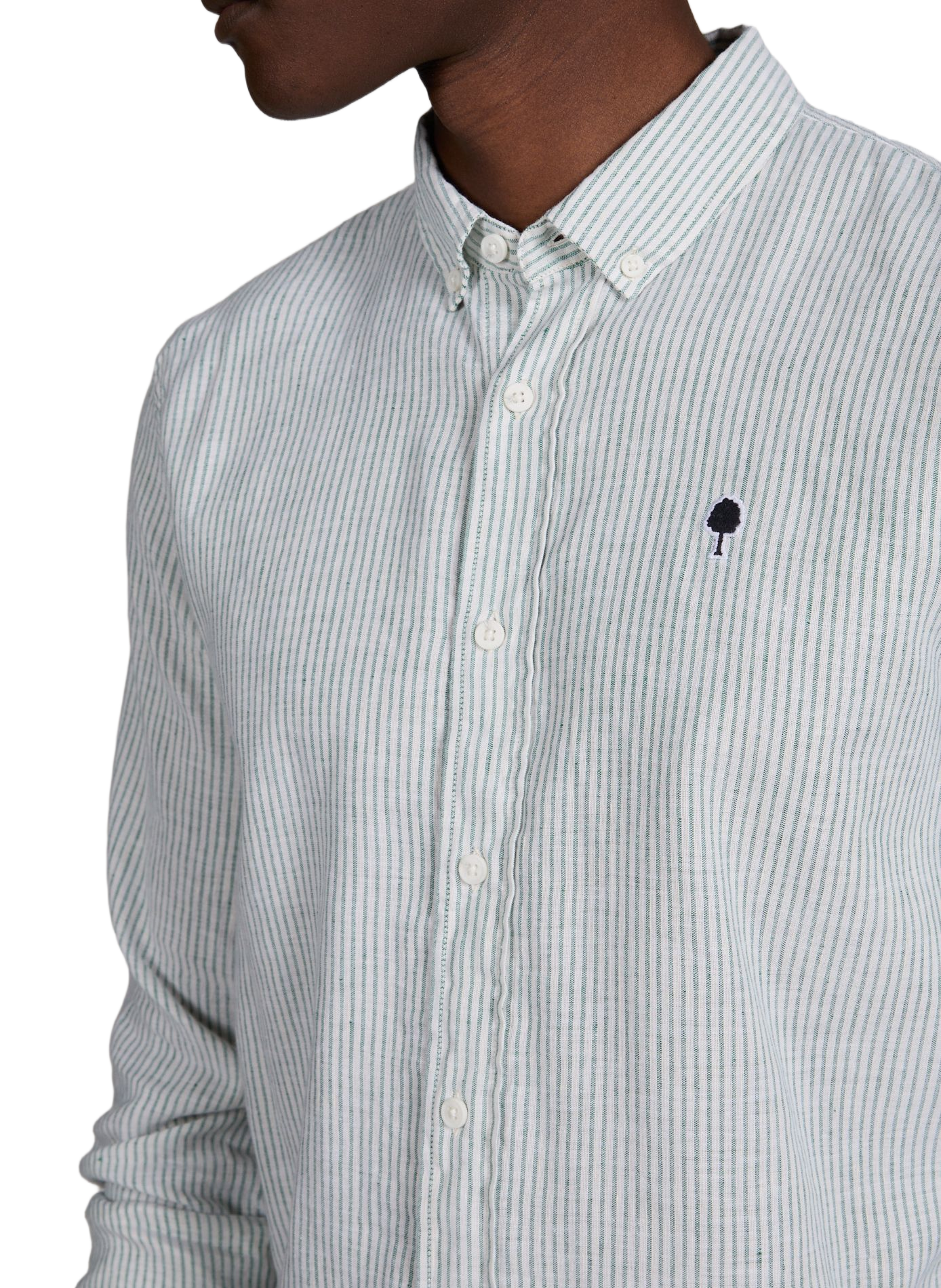 Striped Ivoy shirt in a blend of cotton and linen FAGUO Multicolour