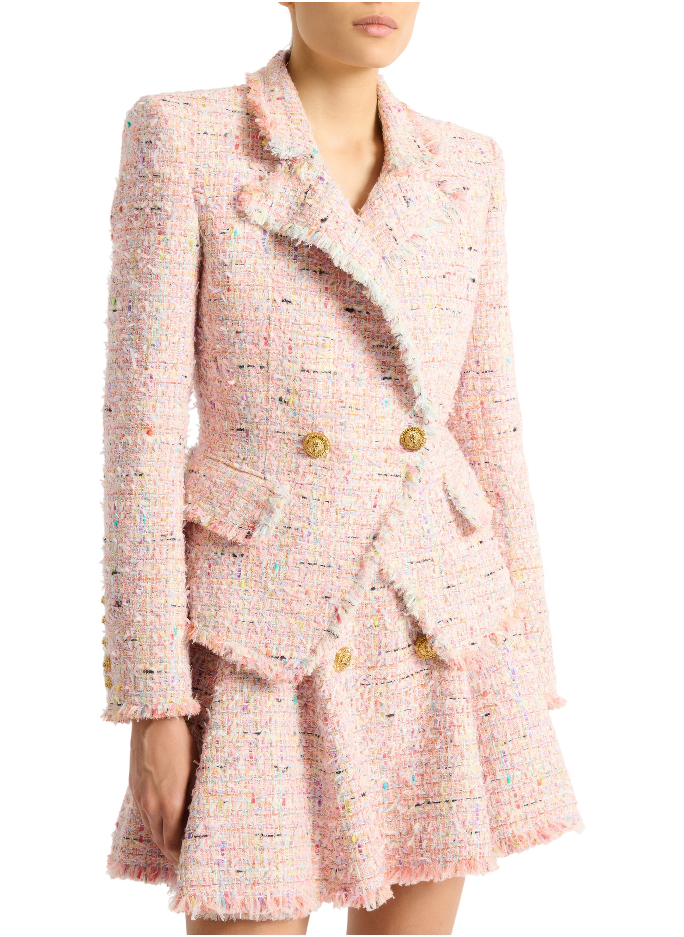 Veste 2 boutons en tweed BALMAIN Rose