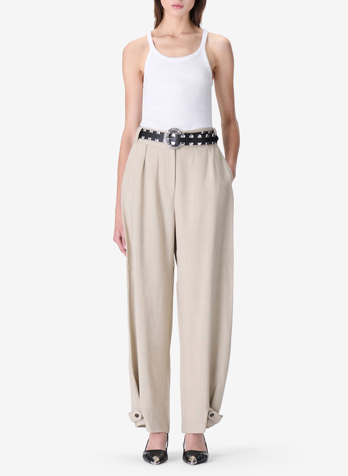 Axelle high-waisted wide-leg pants IRO Beige