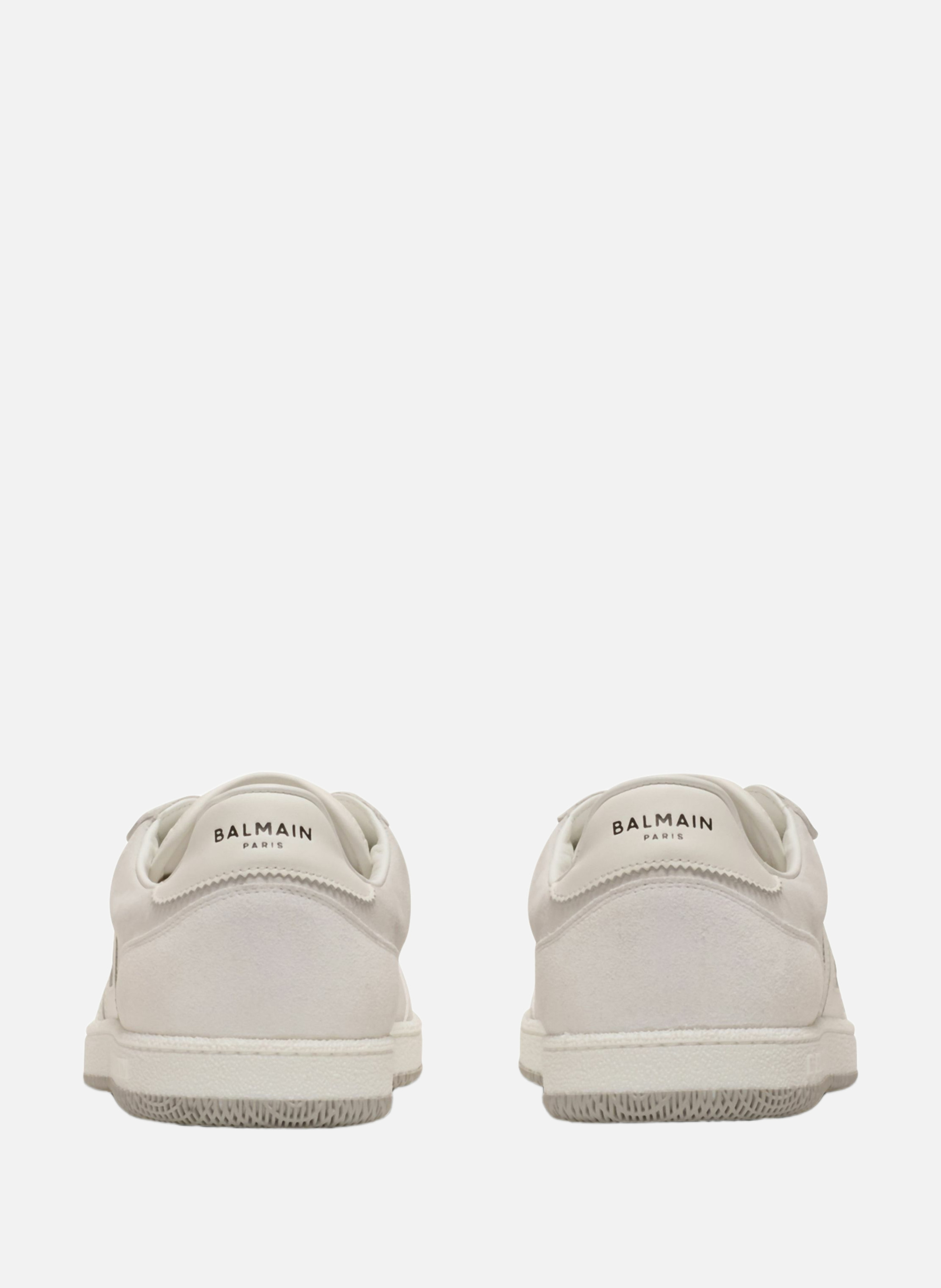 Baskets balmain swan en cuir suédé et lisse BALMAIN Blanc