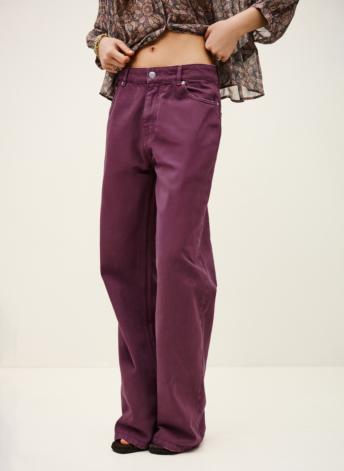 Jean large en coton boney BA&SH Violet