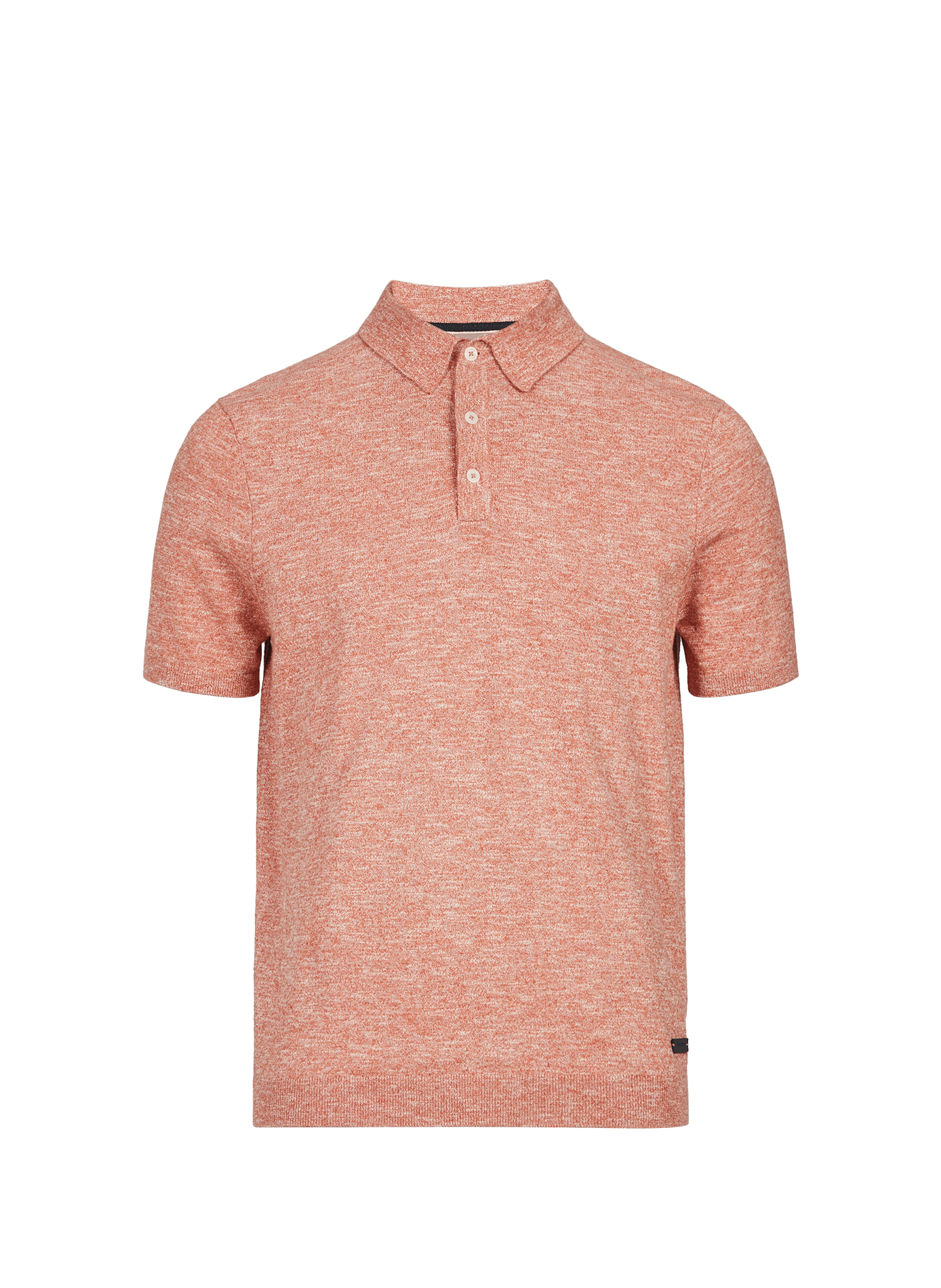 Polo à manches courtes en coton et lin PIERRE CARDIN Orange