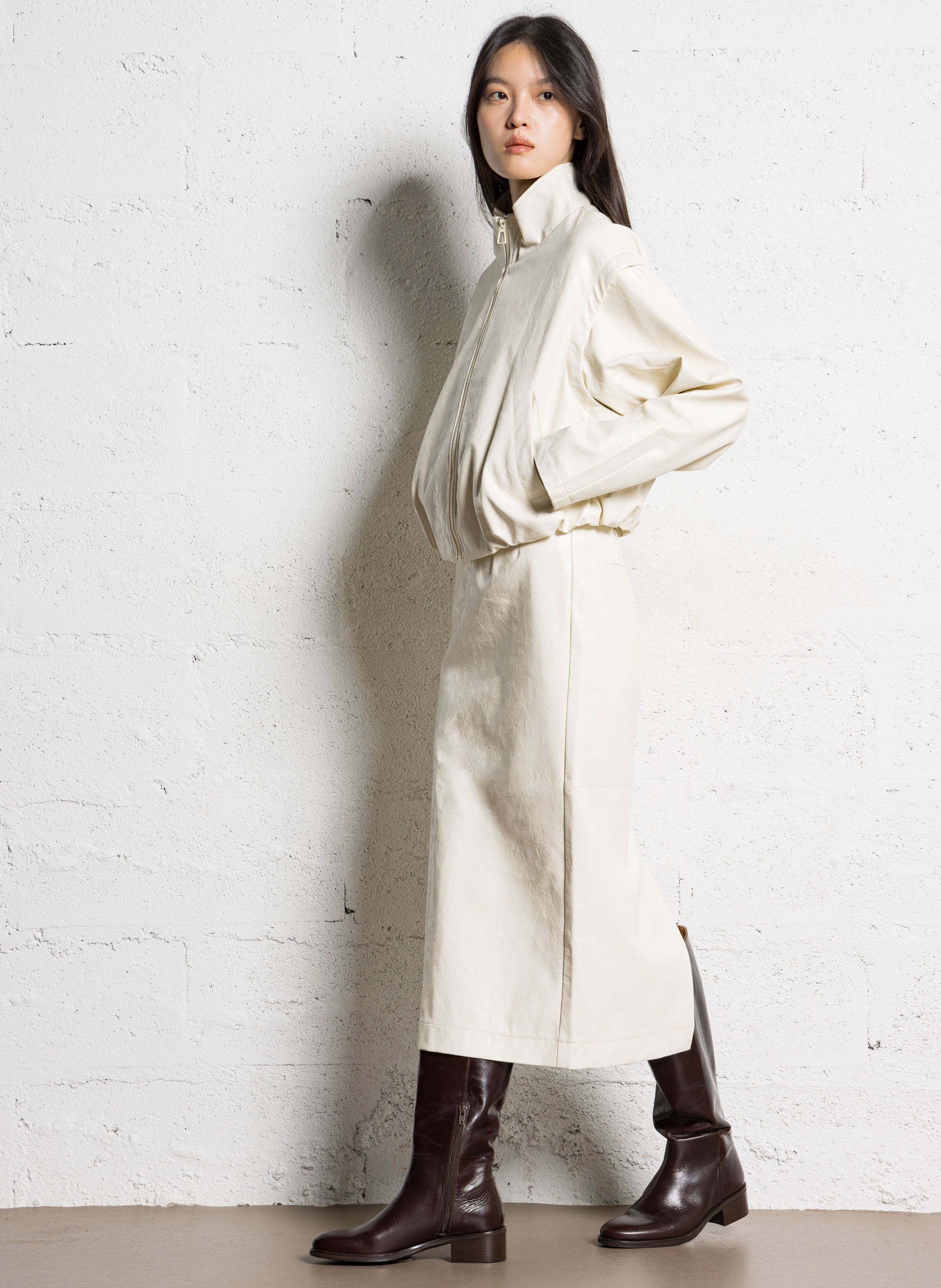 Blouson oversize col montant IKKS Blanc