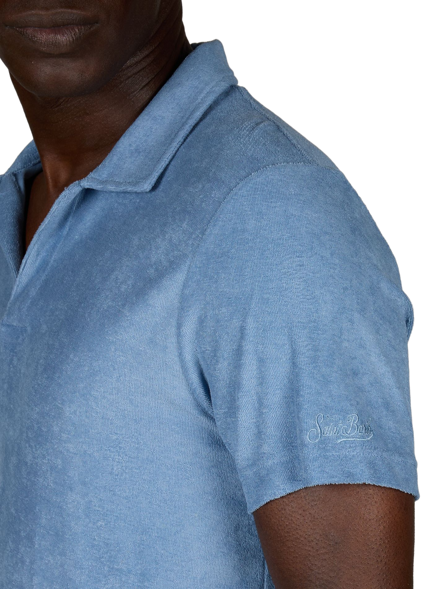 Kurzarm-Poloshirt aus Frottee MC2 SAINT BARTH Blau