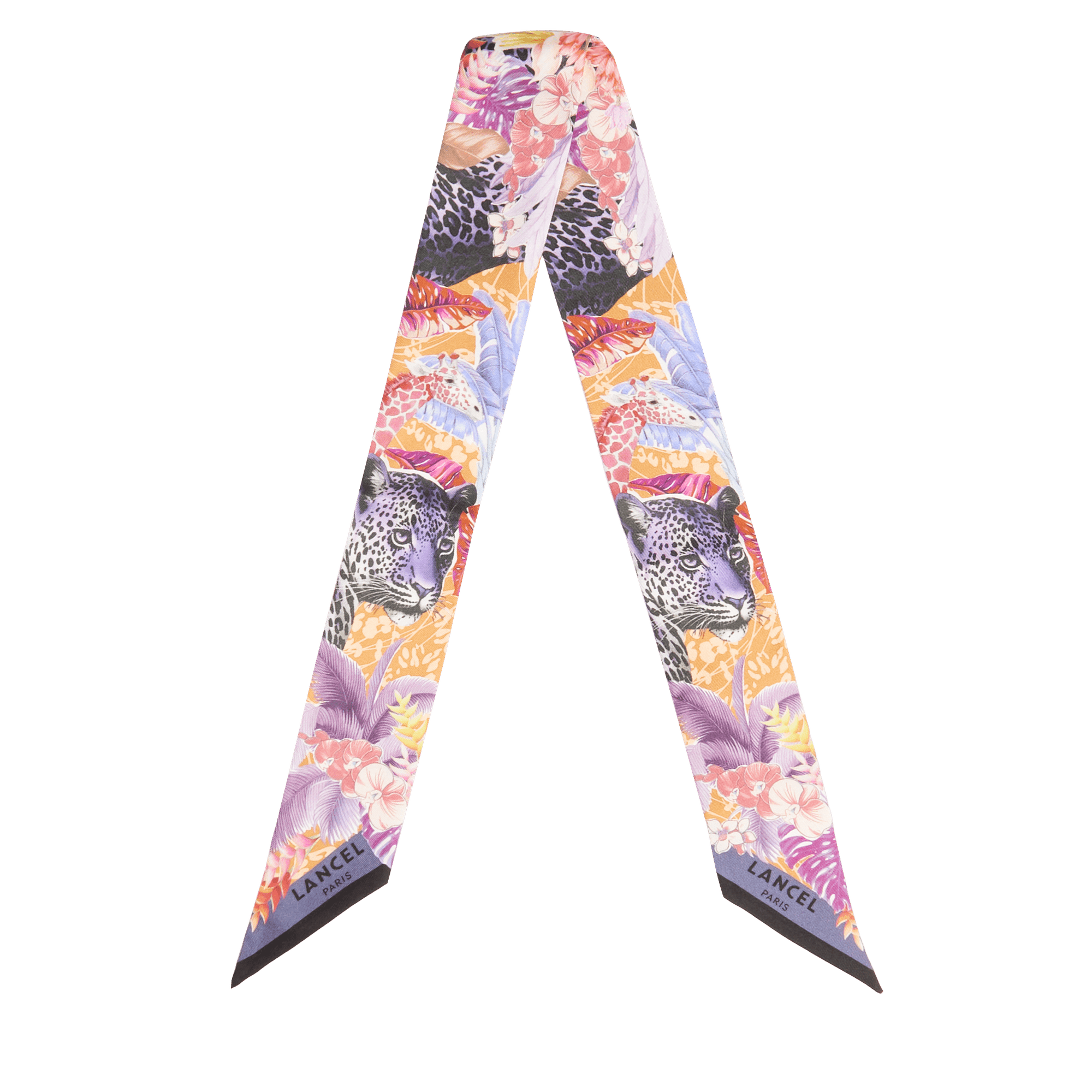 Zijden bandeau met junglemotief LANCEL Veelkleurig