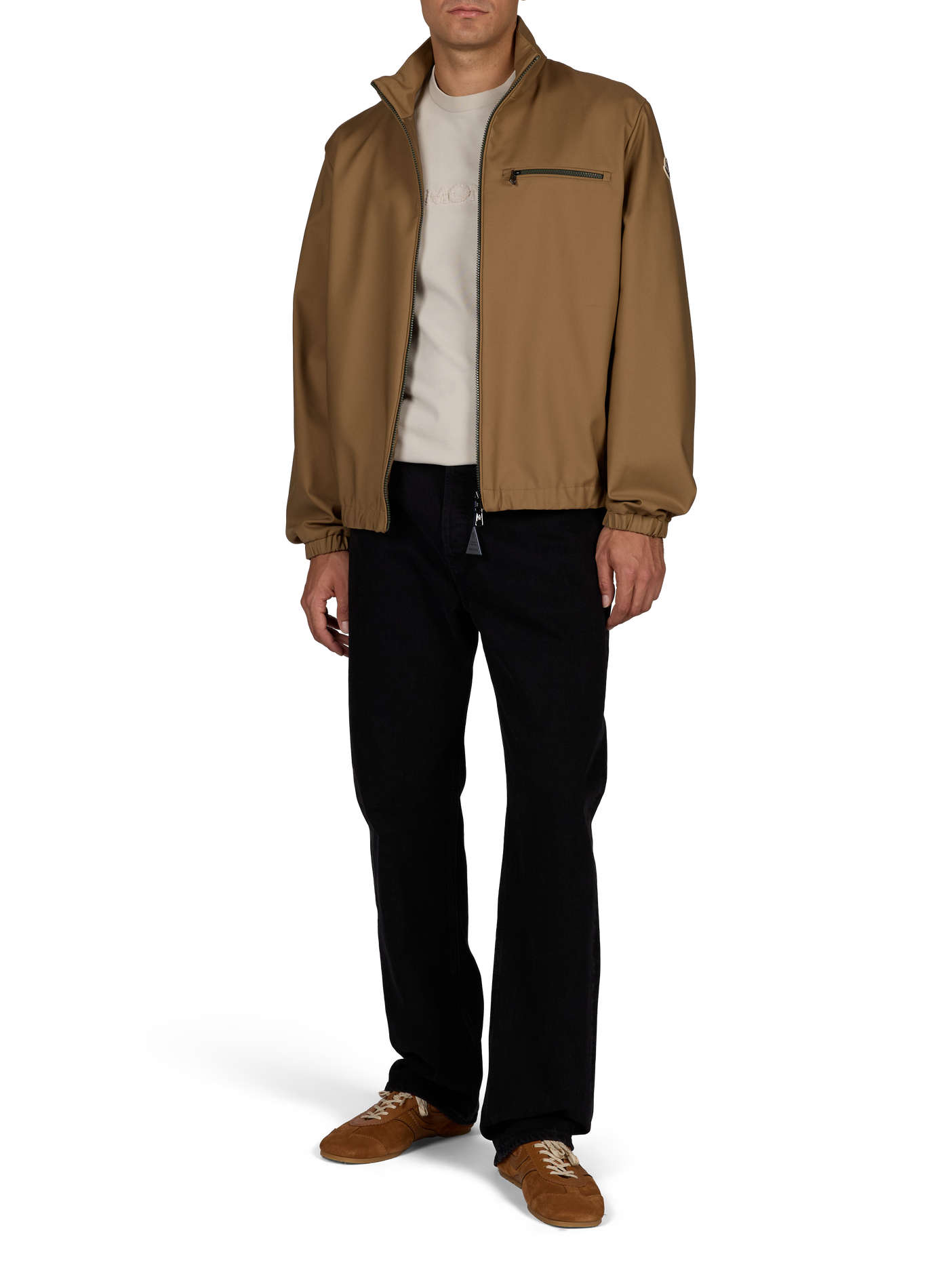 T-shirt with cotton terry logo MONCLER Beige