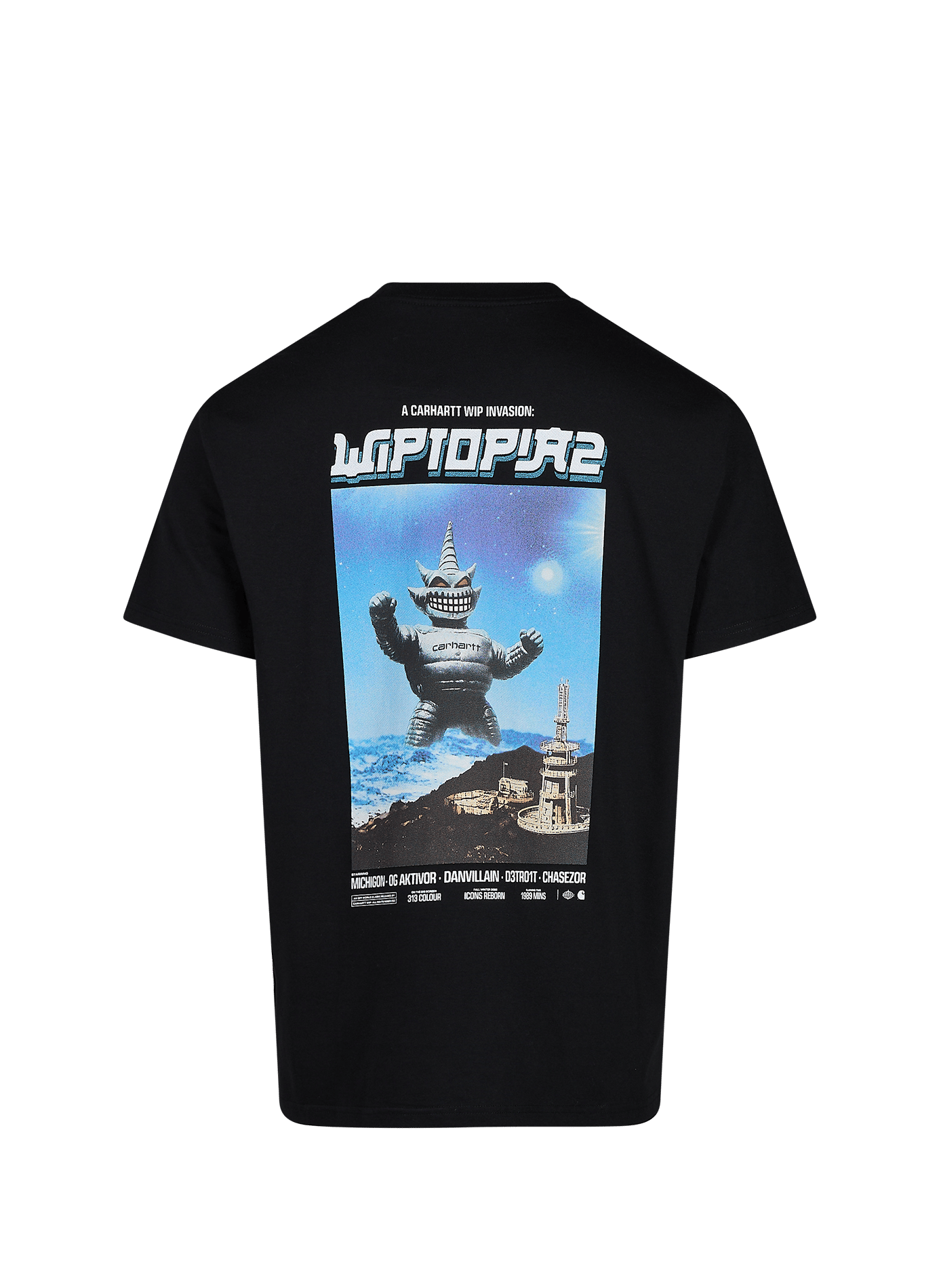 Straight round neck printed cotton t-shirt CARHARTT WIP Black