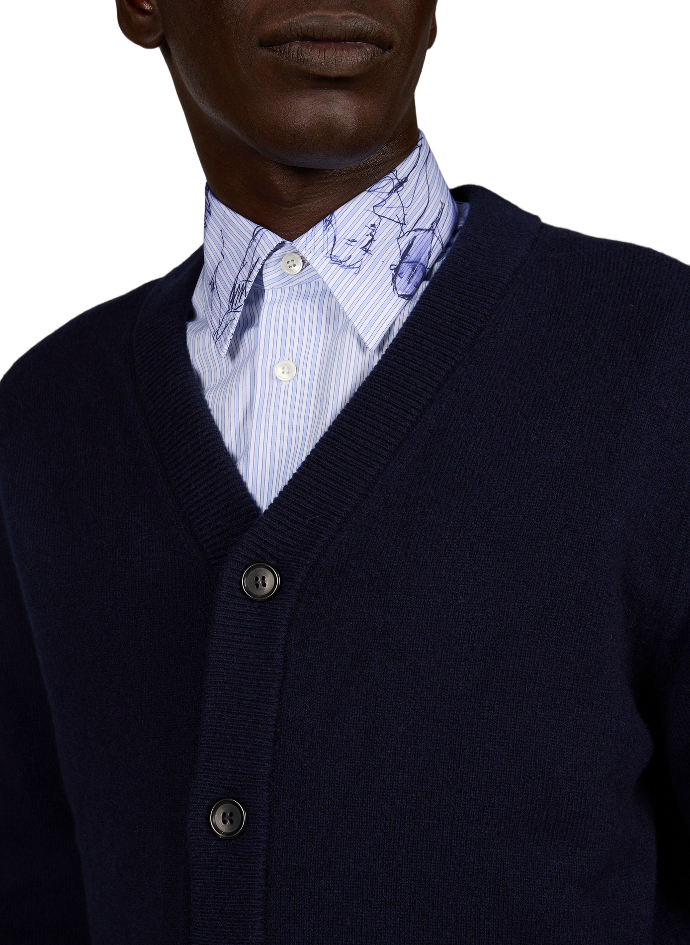 Straight-cut merino wool cardigan PAUL SMITH Blue